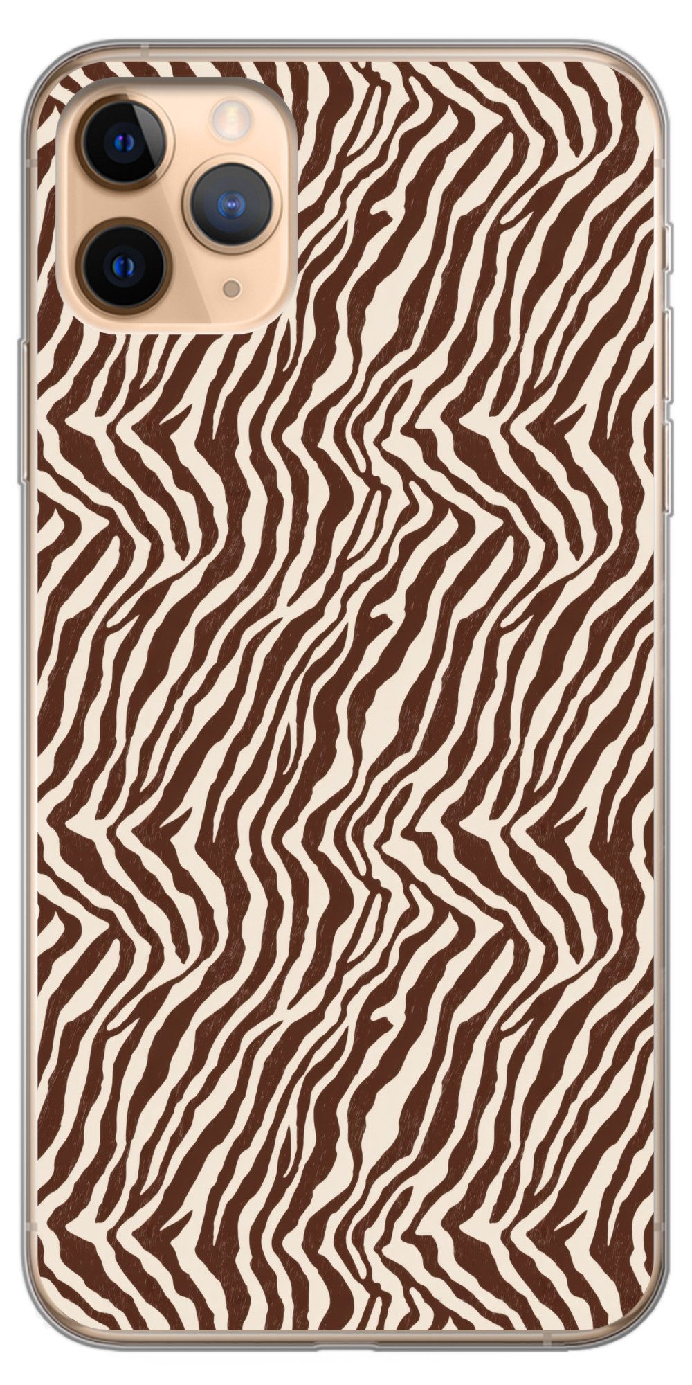 MuchoWow Handyhülle für Apple iPhone 11 Pro Max Zebra - Muster - Schwarz - Weiß, Smartphone-Bumper, Print, Handy Schutzhülle Dünn
