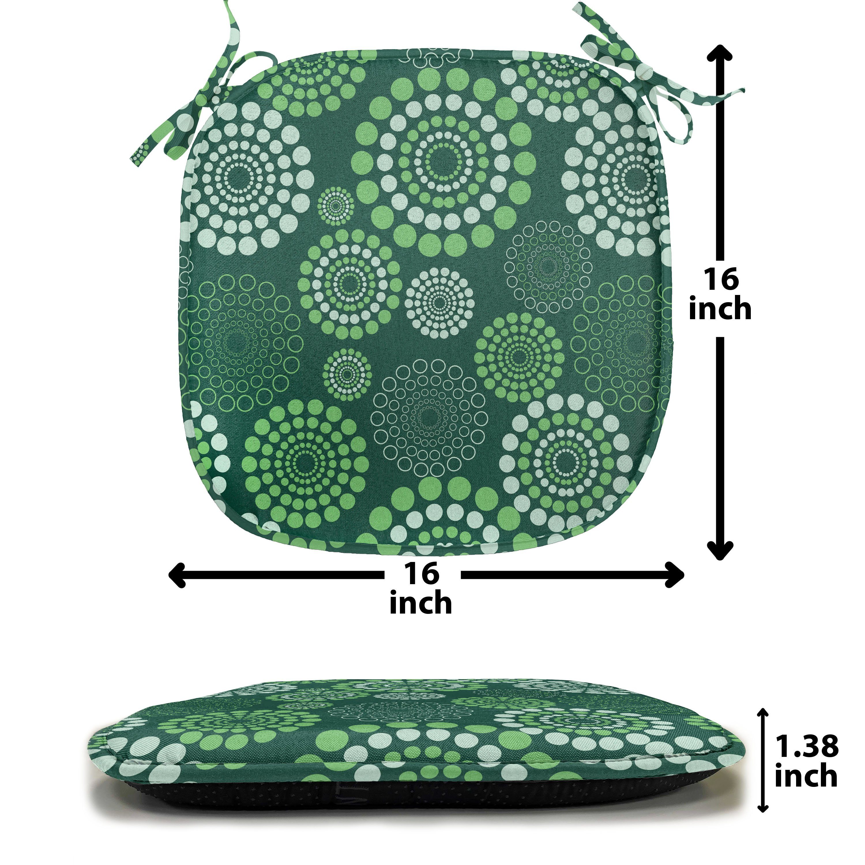 Küchensitze, gepunktete mit für Riemen Abakuhaus Muster wasserfestes Dekoratives Abstrakt Stuhlkissen Grün Kissen