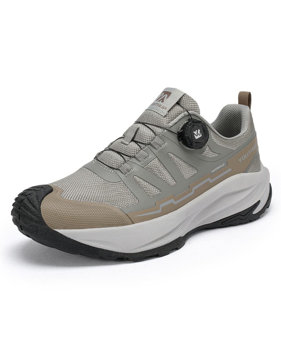 YOUTHUP Wanderschuh Herren Wanderschuh LOW Sportschuh, wasserdicht, automatische Schnürung