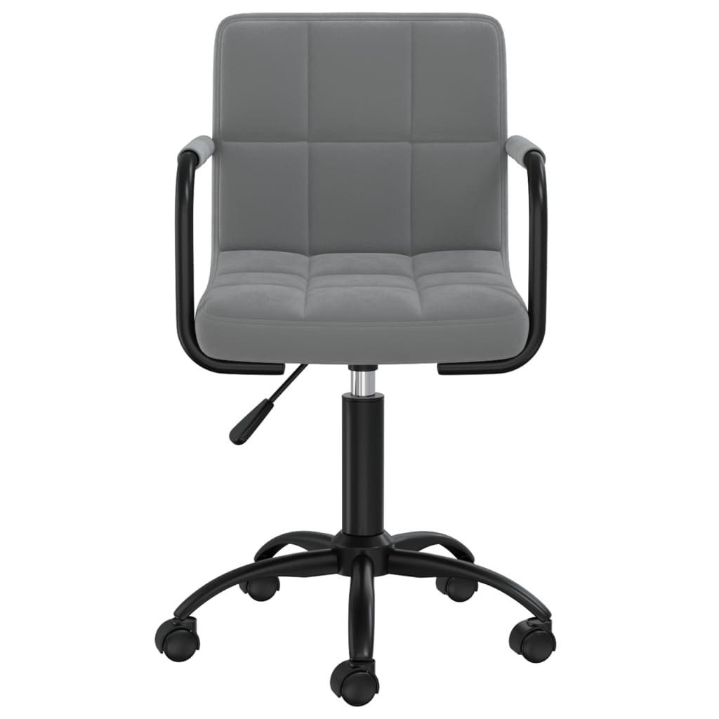 furnicato Bürostuhl Drehbarer 40x47x(76-87,5) cm Dunkelgrau mit Stahlgestell (1 St), Samt-Schreibtischstuhl mit Gasdruckfeder, Rollen und 360-Grad-Drehung