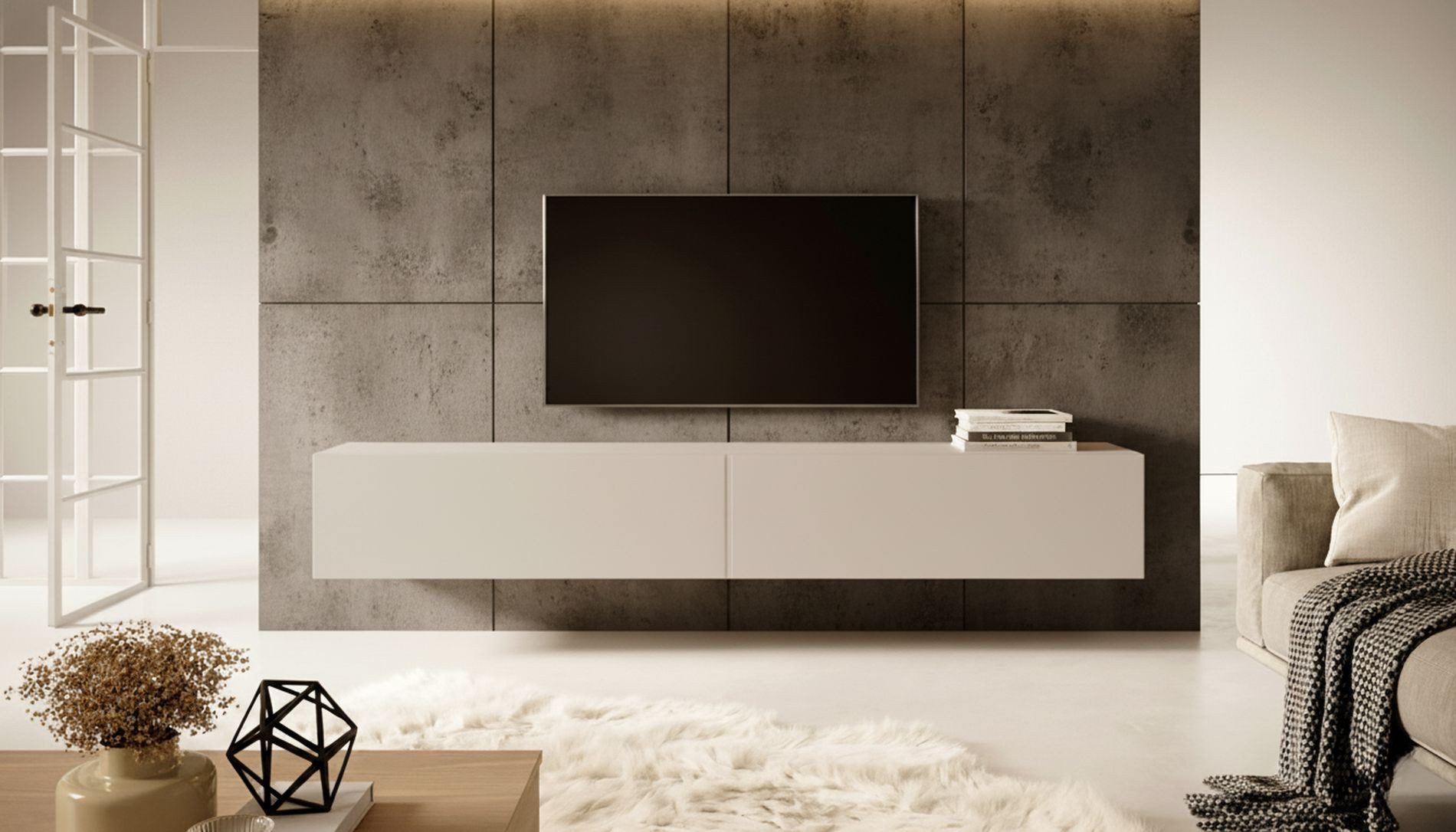 Selsey TV-Schrank BALEO hängendes Designmöbel mit 2 grifflosen Klappen und günstig online kaufen