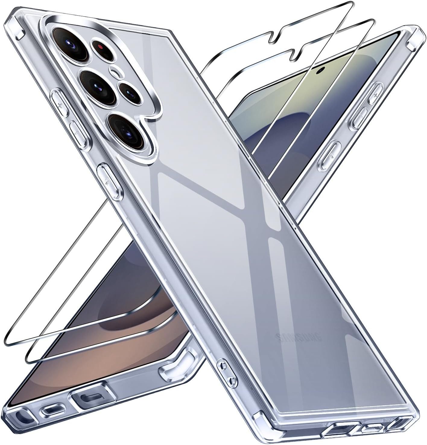 MSM Handyhülle Hülle + 2X Schutzglas für Samsung Galaxy S25 / Plus / Ultra