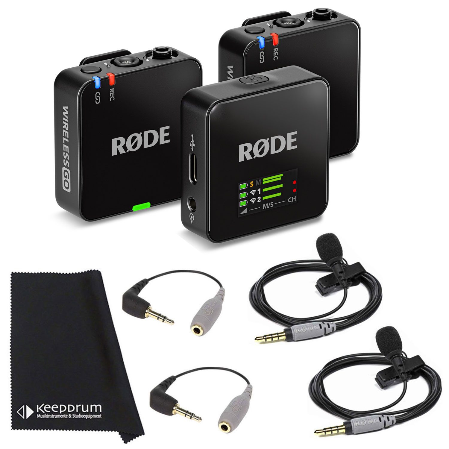 Rode Wireless GO Gen 3 mit 2x Smartlav und 2x SC3 und Tuch Digitales Aufnahmegerät