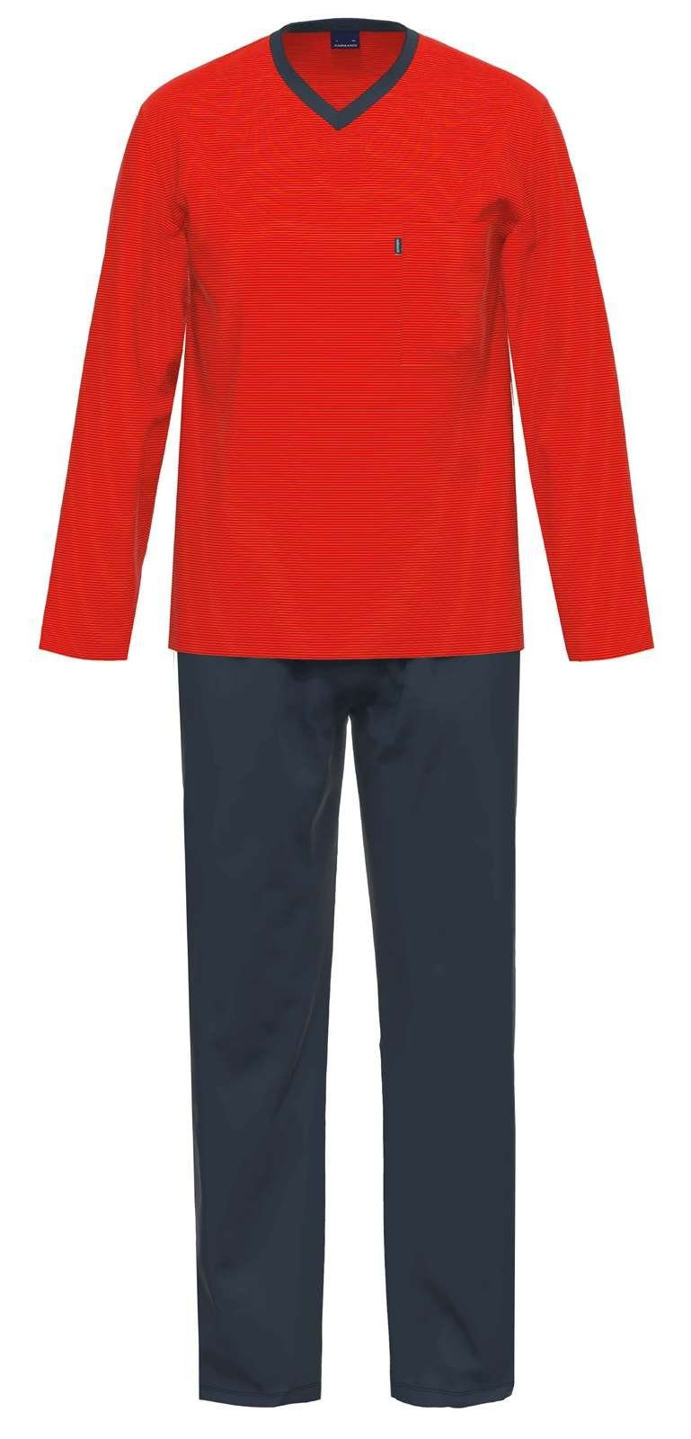aus reiner Rot Pyjama Bio-Baumwolle (Set) Ammann 7830