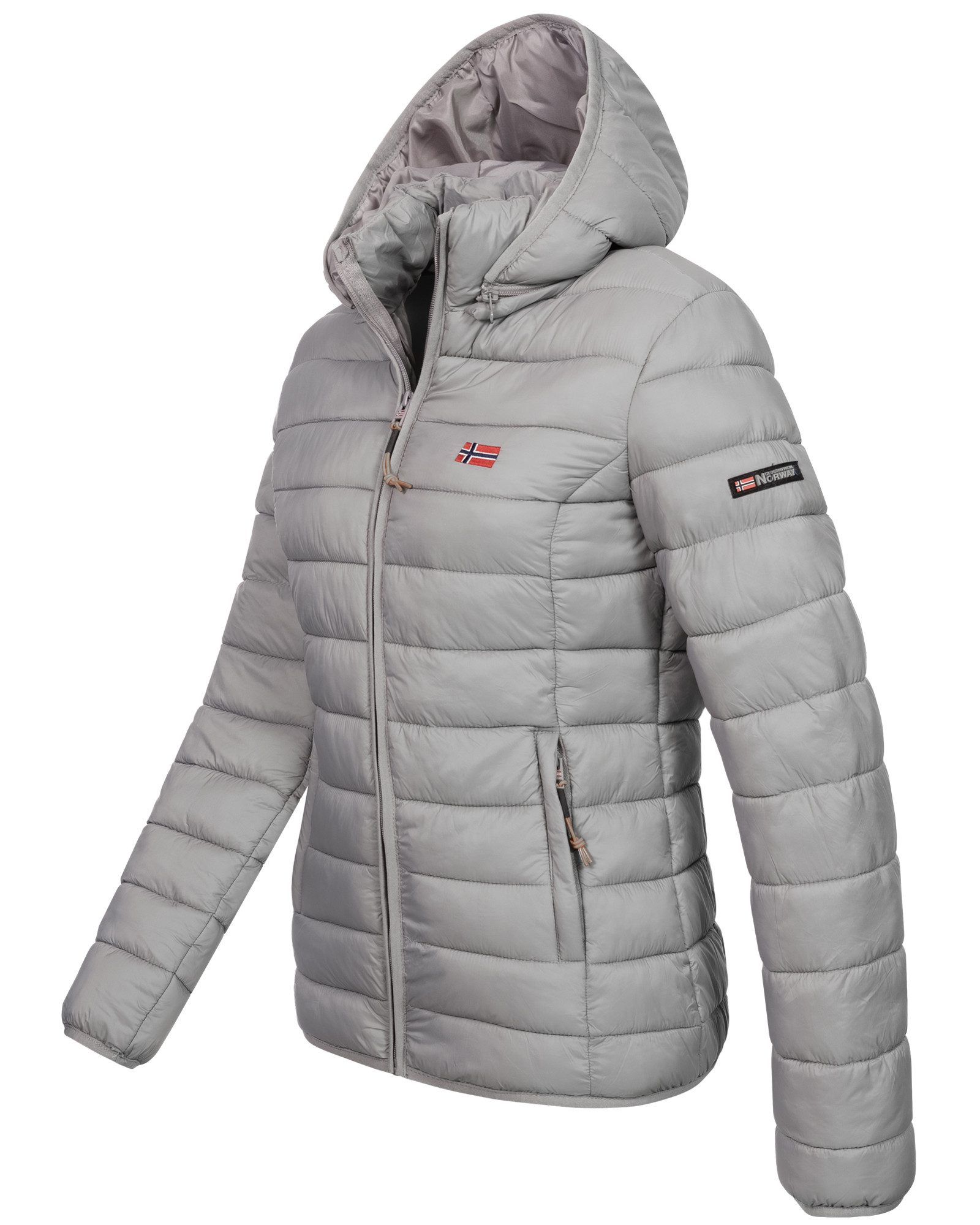 Geographical Norway Steppjacke Damen Herbst Winter Jacke Steppjacke Outdoor Übergangs leicht Kapuze – Bild 2 von 3