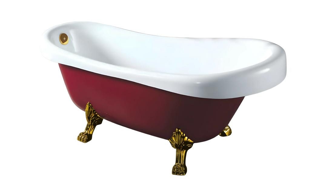 JVmoebel Badewanne Luxus Komfortwanne 170x80 cm Rot Acryl Badewanne Pflegewanne, Made in Europe