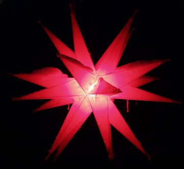 Guru-Shop LED-Stern für außen LED Melchior Outdoor II Rot, 3D Außenstern Ø 60.., Leuchtmittel inklusive