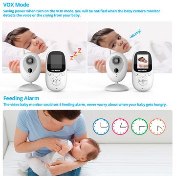 Cbei Babyphone 2.4GHz FHSS-Babyphone, Baby Monitor mit Kamera & Gegensprechfunktion, 2,0 Zoll hochauflösender LCD-Bildschirm, Infrarot-Nachtsicht, Schlafliedern, Baby Cam, Babyfon, übers Monitor steuern, Mehrsprachig, für Babys und ältere Personen, andere zu betreuende Familienmitglieder