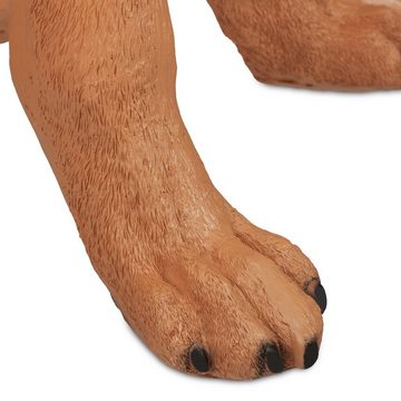 relaxdays Gartenfigur Lebensgroße Schäferhund Figur