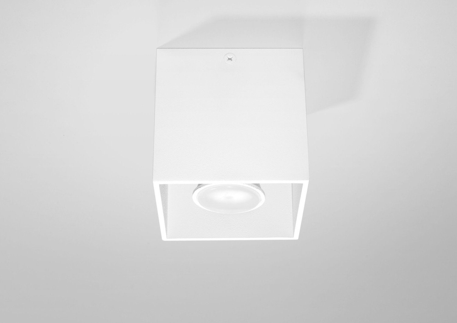 Licht-Erlebnisse Deckenleuchte Aufbauspot Lampe GEO, Inenn Weiß Strahler Bauhausstil Deckenspot Leuchtmittel, Flur ohne