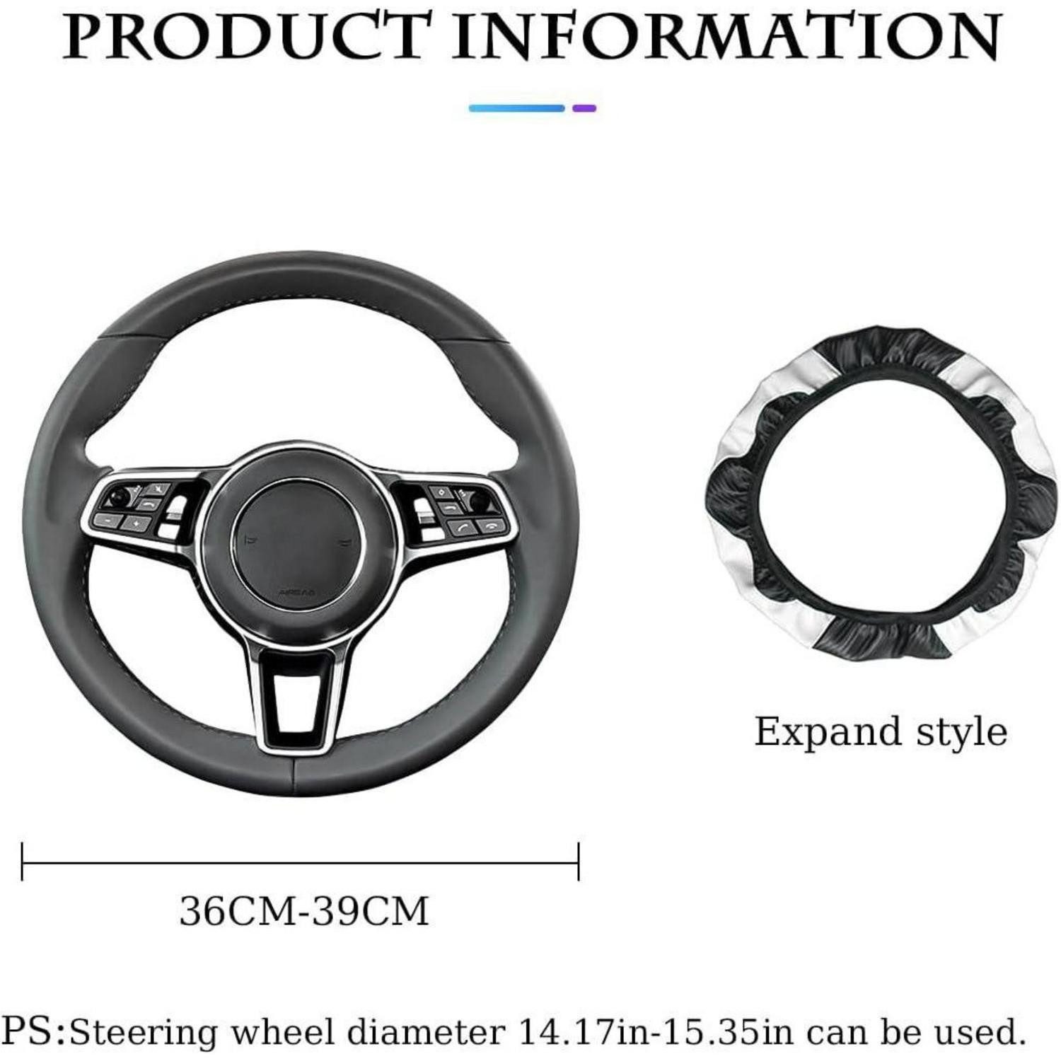 Luxury Collection Car Floor Mats Steering Wheel Cover Universal Non-Slip Microfiber 37 38 cm Yellow