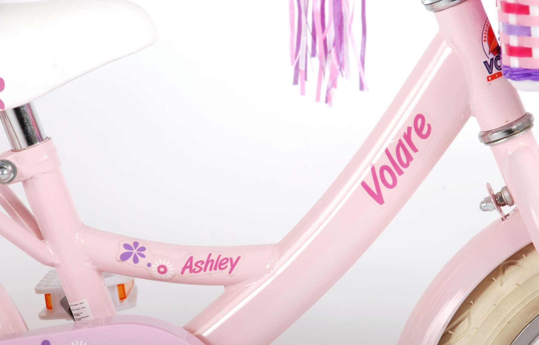 Kinderfahrrad Mädchen Rücktrittbremse, - Ashley bis Rücktrittbremse, Luftbereifung einstellbare 95% für zusammengebaut - Rosa - Volare Lenkerhöhe, 60kg