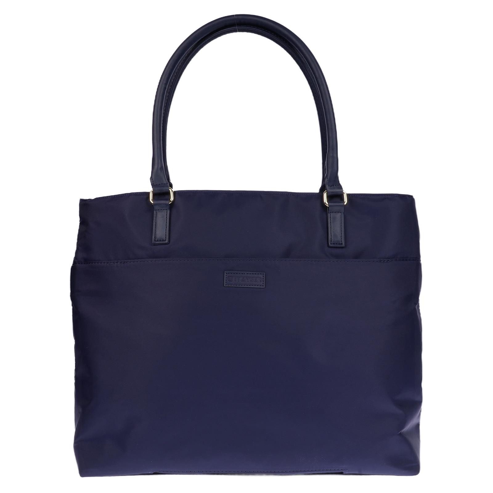 Wenger Umhängetasche Große Damen Schultertasche Umhängetasche Laptoptasche (1 tlg), Leder Optik Handtasche Schwarz