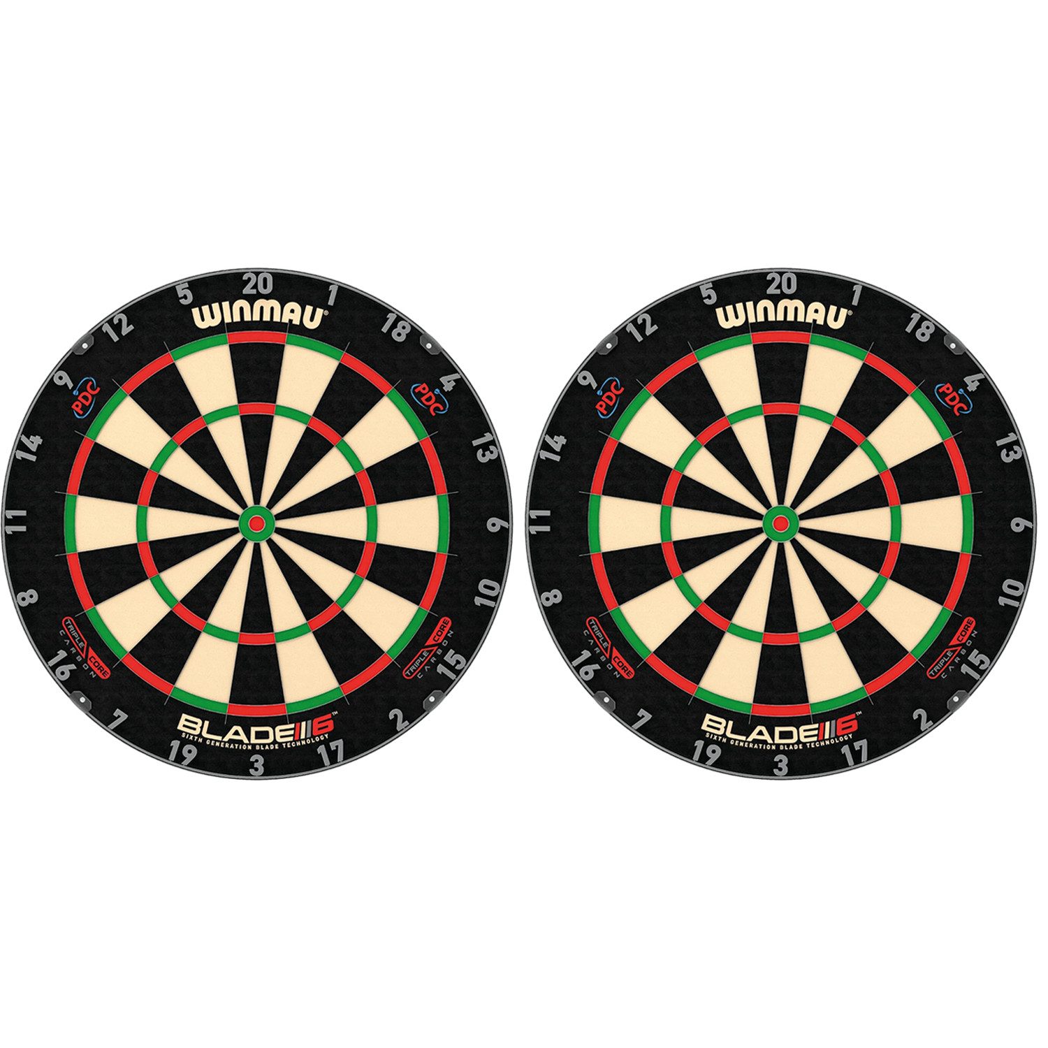 Dartscheibe 2x Blade 6 Triple Core Carbon PDC