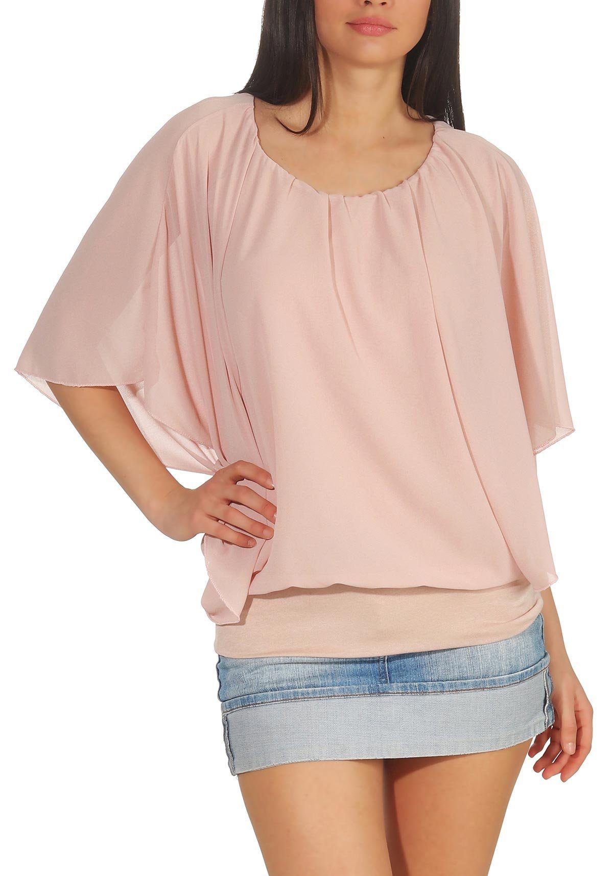 malito more than fashion Chiffonbluse 6296 mit breitem Bund Einheitsgröße günstig online kaufen