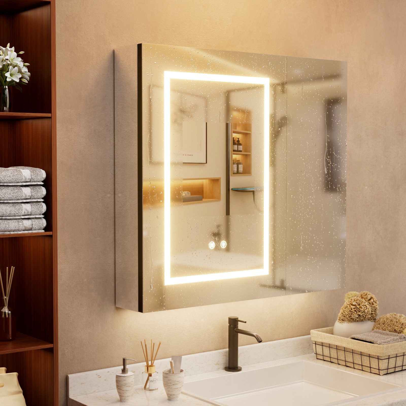 TWSOUL Badezimmerspiegelschrank Spiegelschrank Bad mit LED Beleuchtung und günstig online kaufen