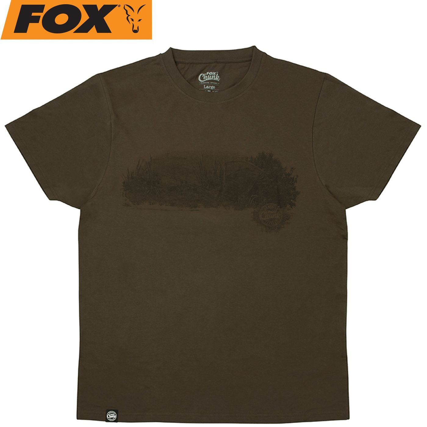 FOX International T-Shirt Fox Dark Khaki Scenic T-Shirt - Shirt für Angler