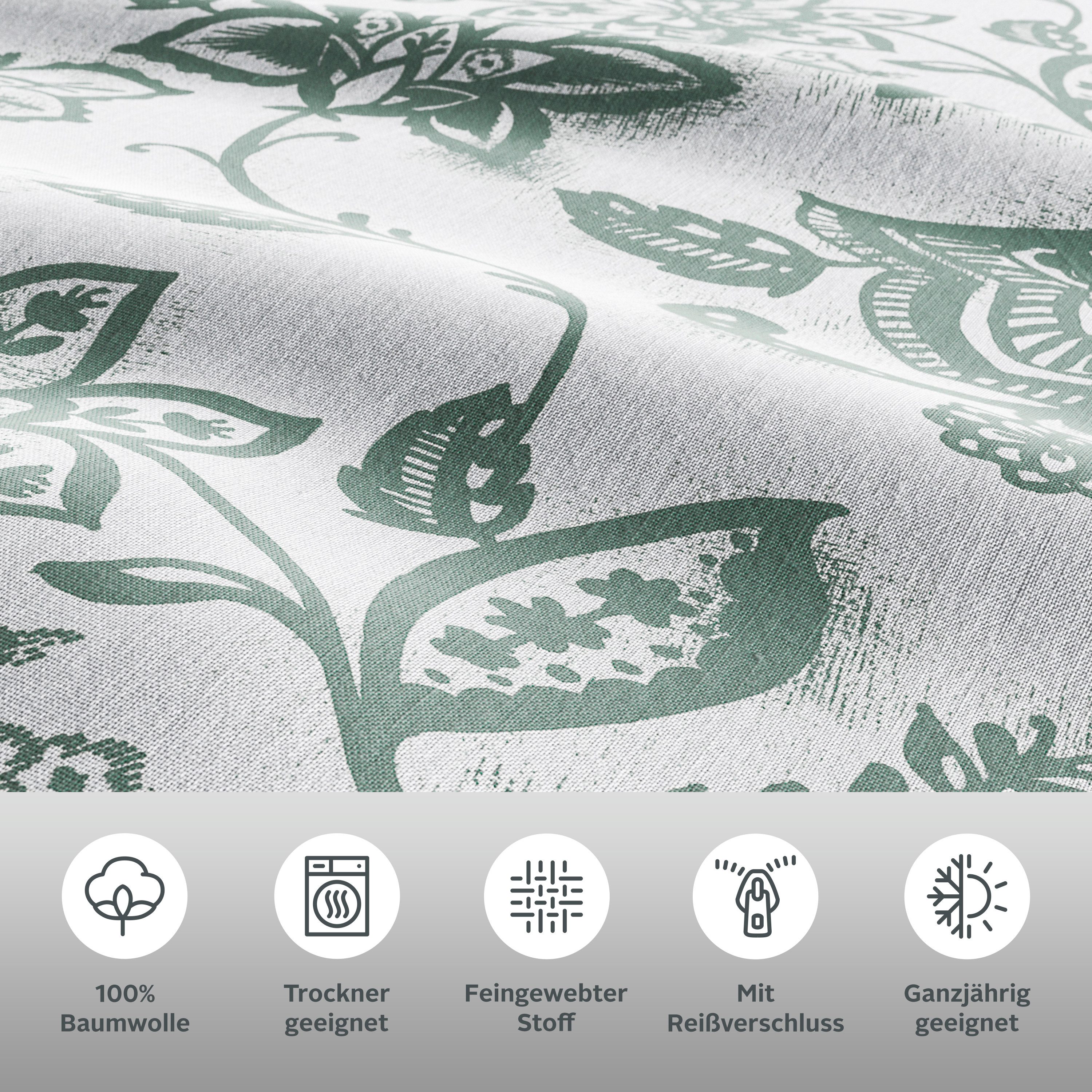 OTTO home Bettwäsche Nordby, Renforcé, 2 teilig, Bettwäsche aus Baumwolle, skandinavisches Design, ab Größe 135x200 cm