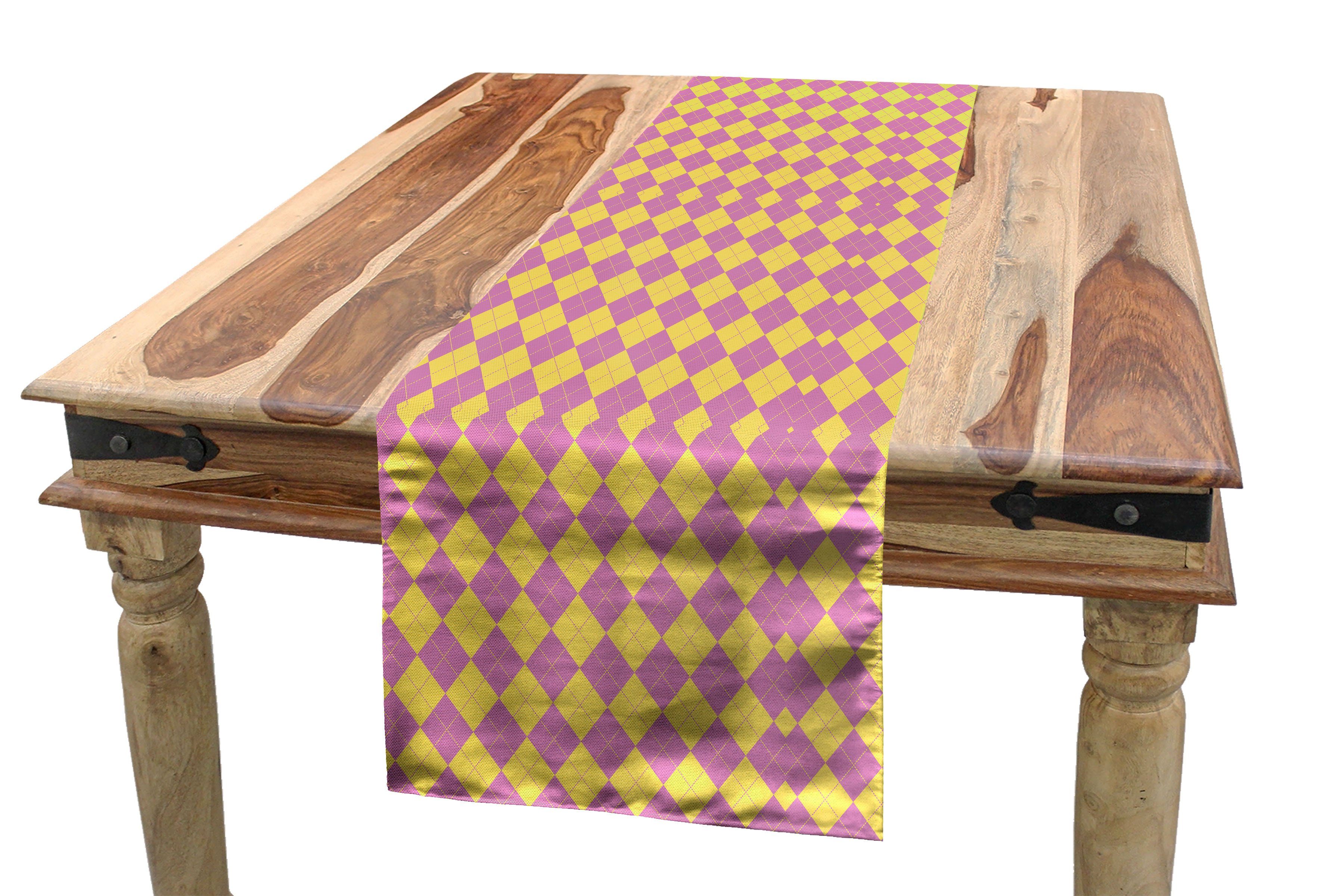 Abakuhaus Tischläufer Esszimmer Küche Rechteckiger Dekorativer Tischläufer, geometrische Rhombus Bicolor Argyle | Tischläufer