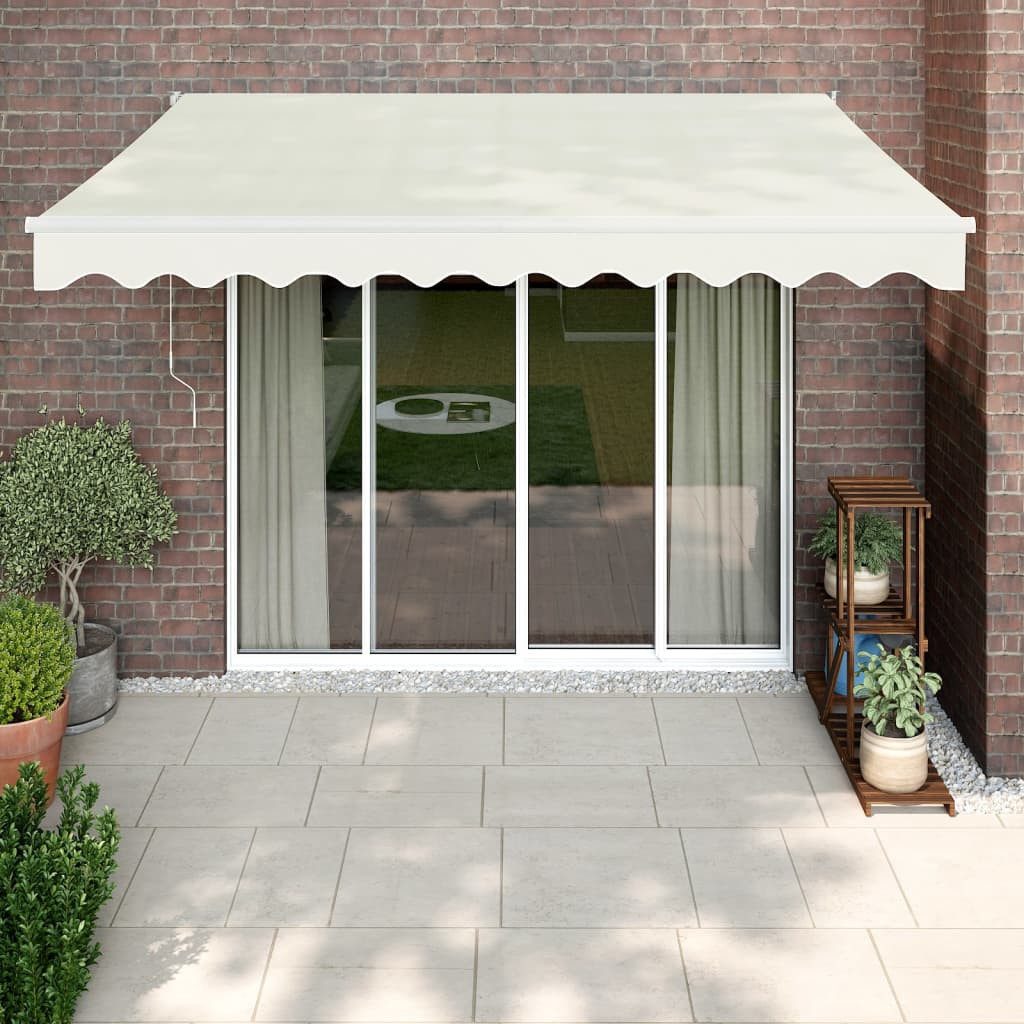 furnicato Markise Einziehbare Terrassenmarkise 3,5 x 2,5 m Creme mit Aluminiumrahmen (1-St)