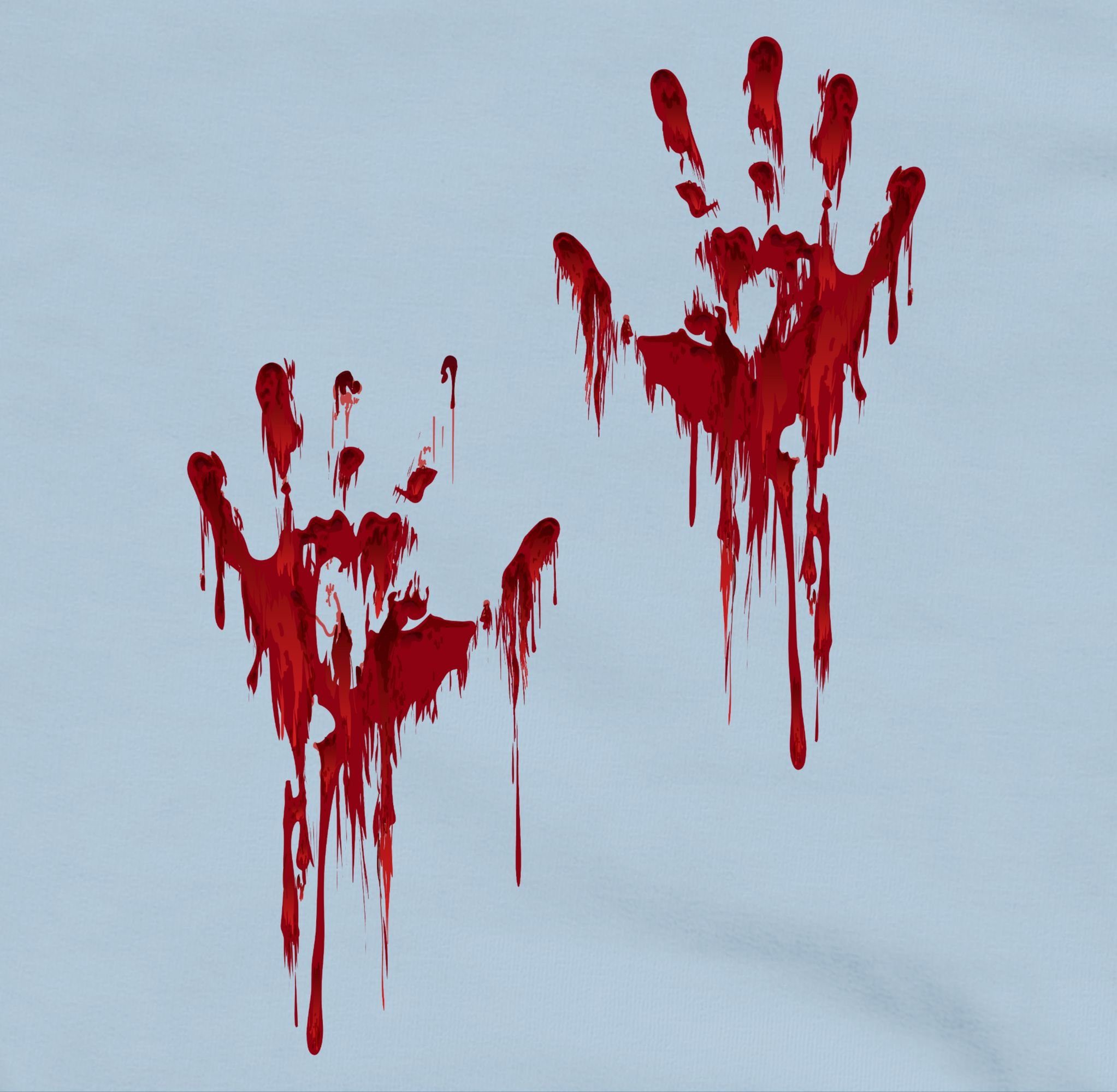 Shirtracer Hoodie Kostüme Hellblau Halloween Blutiges Blut Blutspritzer für 3 Kinder Blutige Handabdruck Blutverschmiert Hände H