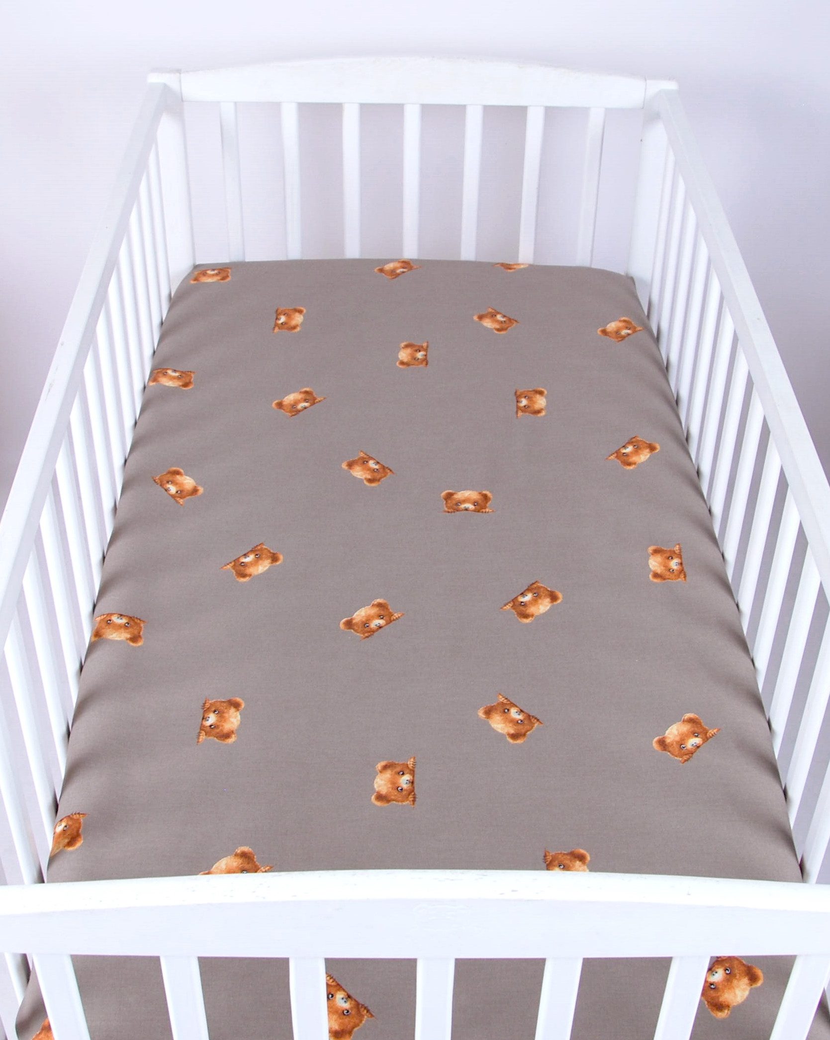 BabyLux Spannbettlaken BABYLUX SPANNBETTLAKEN 60x120 cm Spannbetttuch Baumwolle Kinder Baby, 167. Braun + Bär60x120