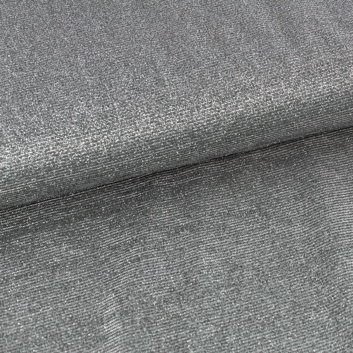 Stoff Jersey Lurex Glamour uni silberfarbig dunkelgrau1,40m Breite