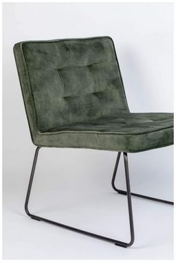 Trendmöbel24 Loungesessel Lounge Sessel CLARK Velvet Samtstoff Grau-Grün