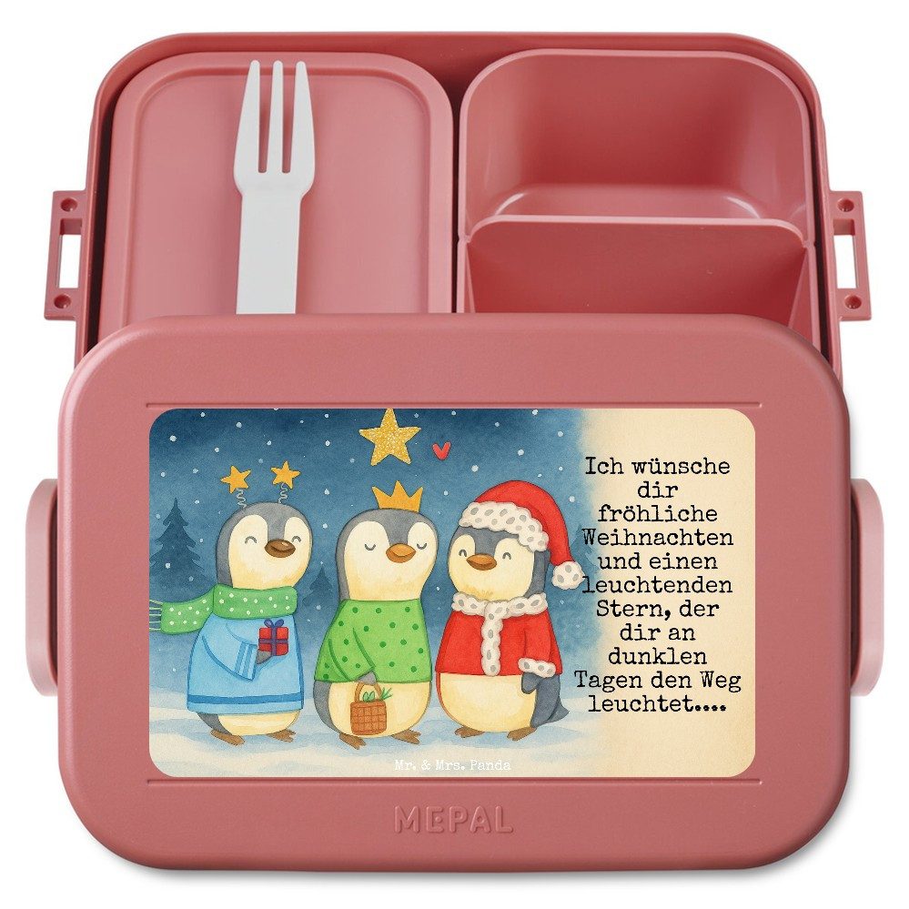 Mr. & Mrs. Panda Butterdose Winterzeit Heilige drei Könige Design, Bentobox, Rot Pastell, Heiliga, Polypropylen lebensmittelecht, (Packung), Heilige Drei Könige Bento-Brotdose Bento Box