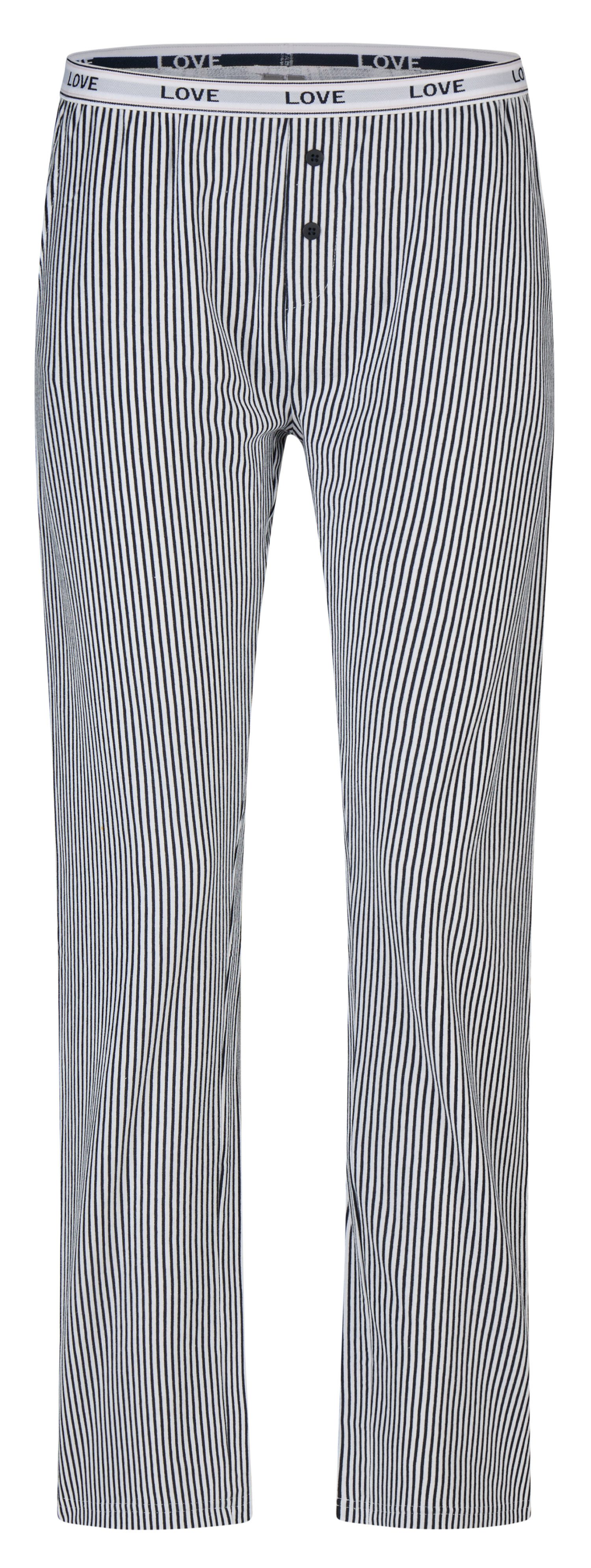 By Louise Pyjamahose Damen Schlafanzughose gestreift (1-tlg) Baumwolle