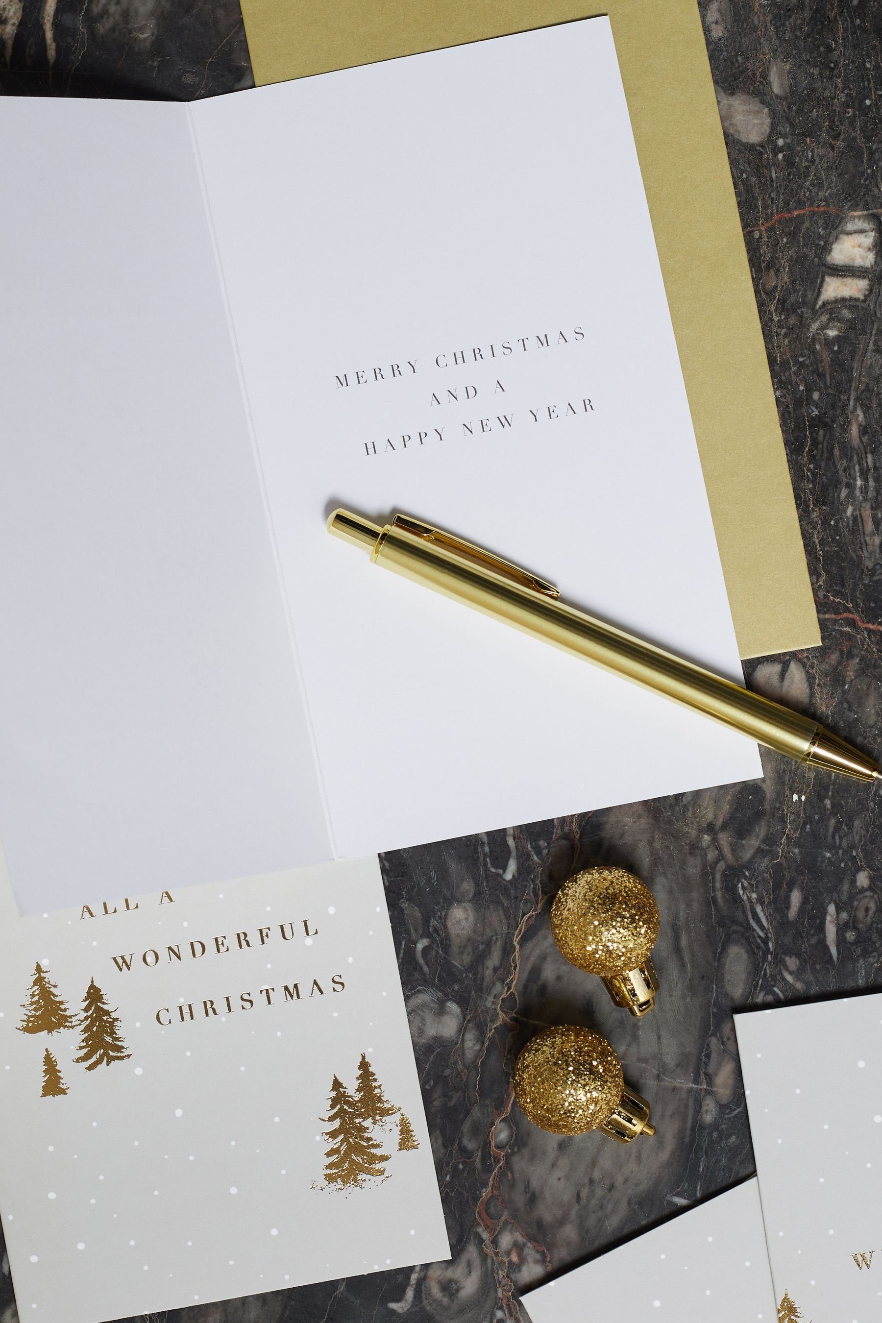 Next Weihnachtskarte Gold Mistletoe 20er-Pack Weihnachtskarten