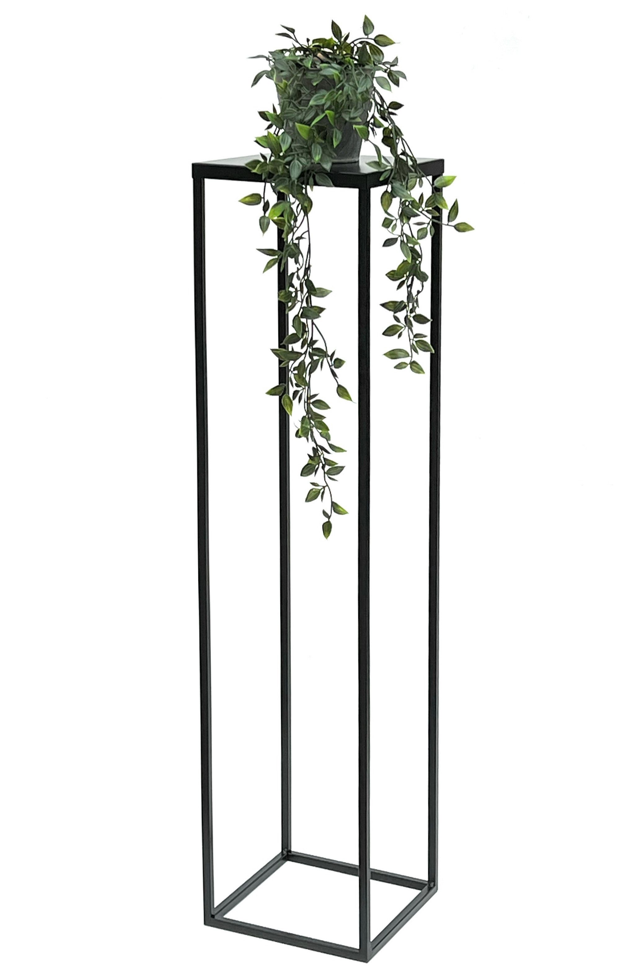 DanDiBo Blumenhocker Metall Schwarz 100 cm Eckig Blumenhocker Beistelltisch günstig online kaufen