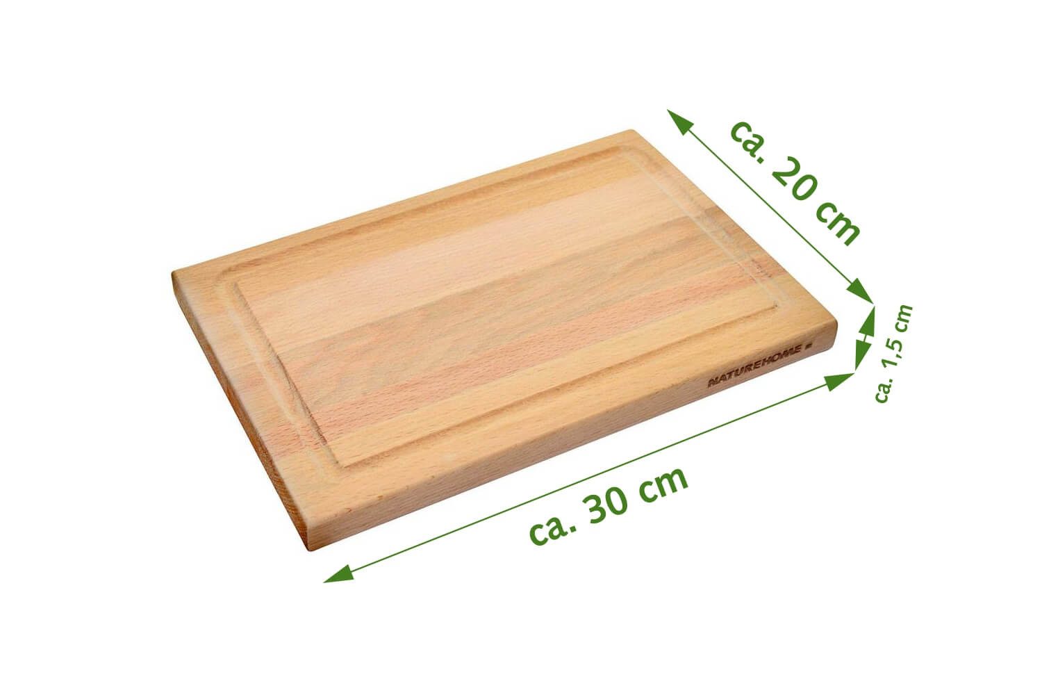 NATUREHOME Schneidebrett Schneidebrett einseitig, Buchenholz, (Einzelartikel), Handarbeit