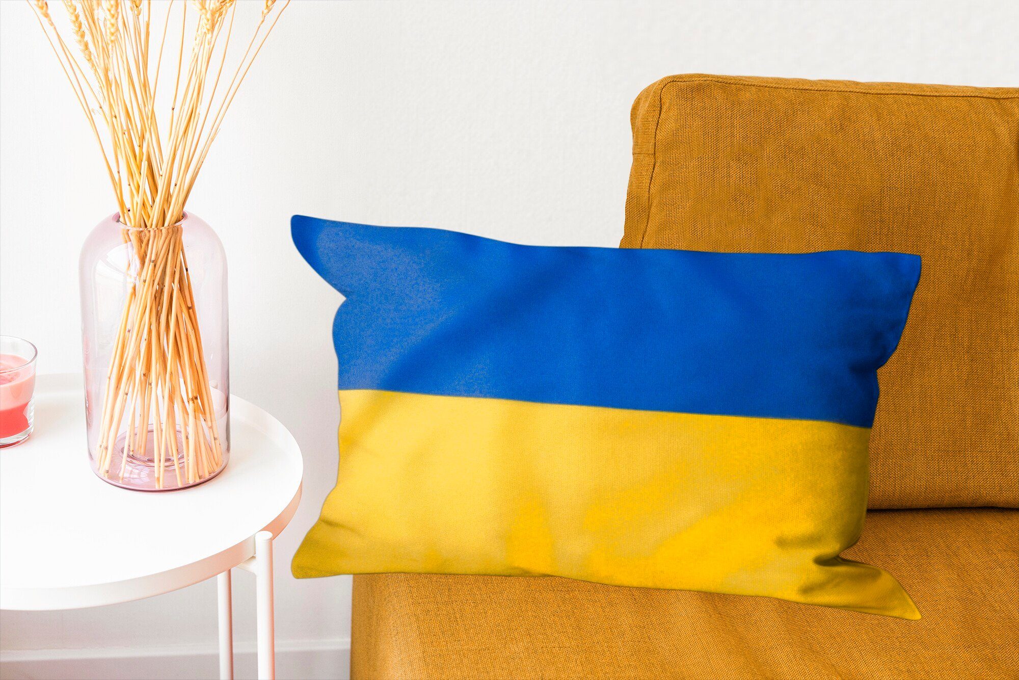 Dekokissen MuchoWow Nahaufnahme der Dekokissen der Zierkissen, Ukraine, mit Schlafzimmer Flagge Dekoration, Wohzimmer Füllung,