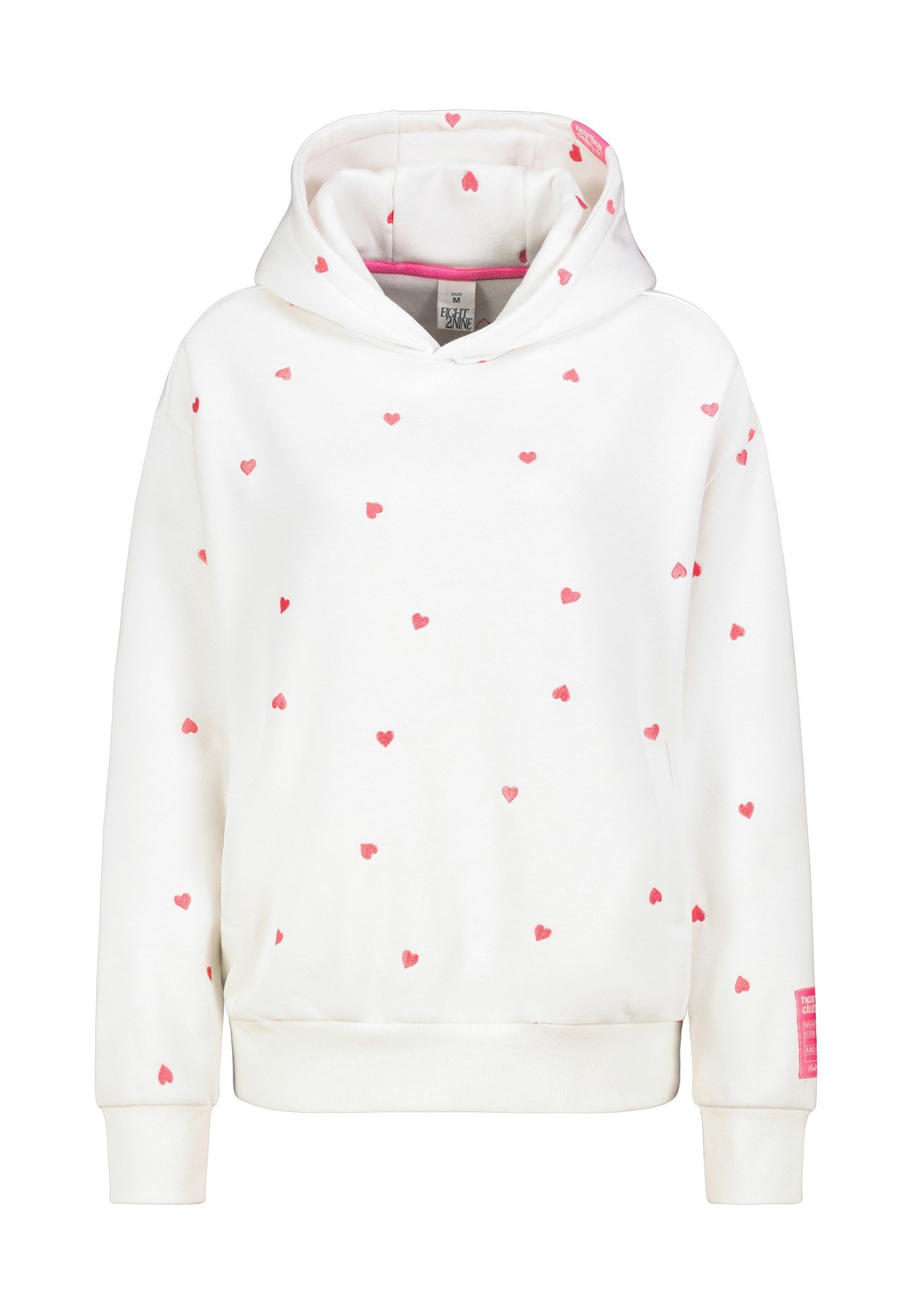 Eight2Nine Kapuzenpullover Damen Hoodie mit süßem Alloverprint Sweater, Kapuzensweatshirt mit seitl. Eingrifftaschen