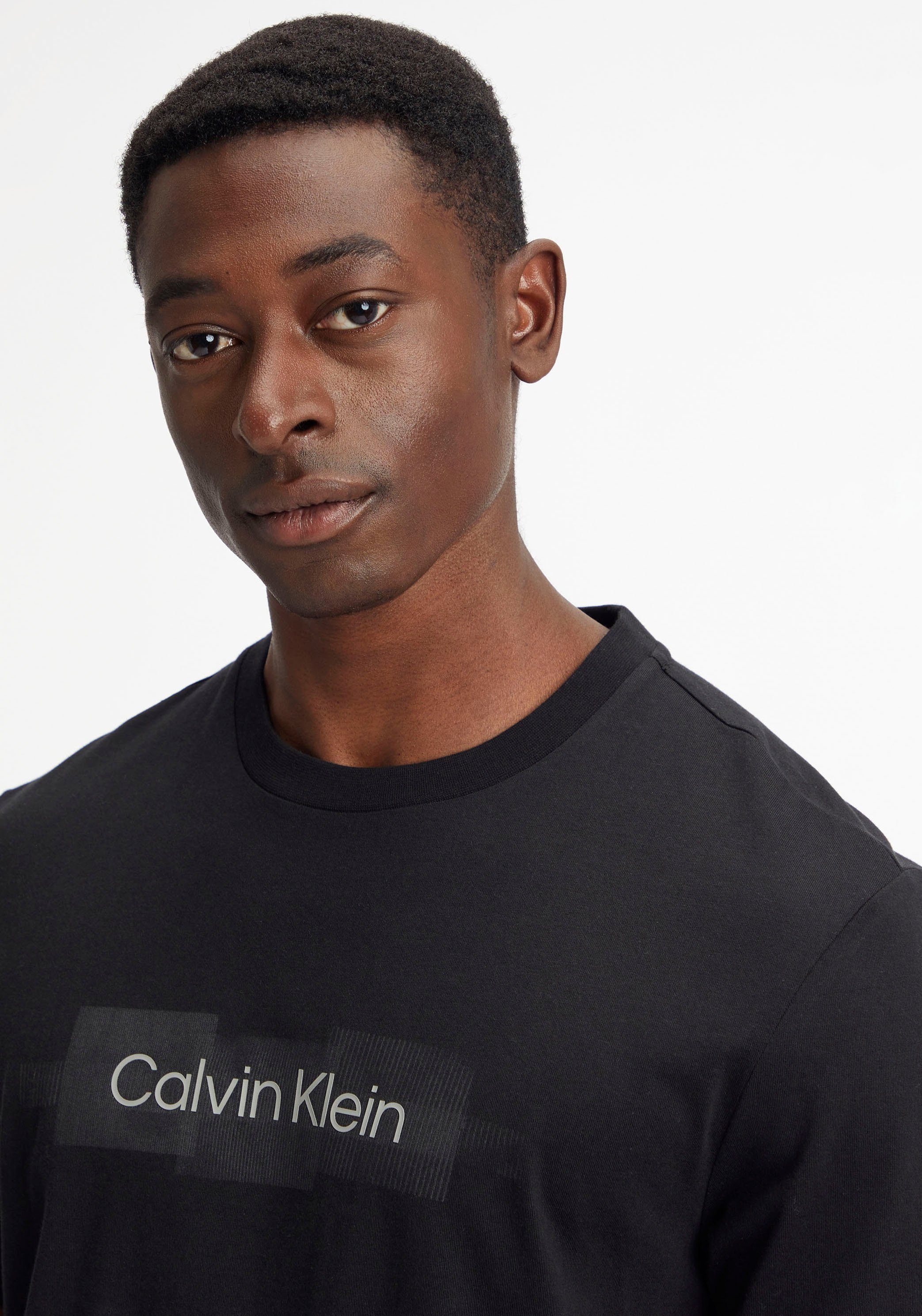 aus Klein Black LOGO STRIPED Calvin reiner BOX T-Shirt Baumwolle Ck T-SHIRT