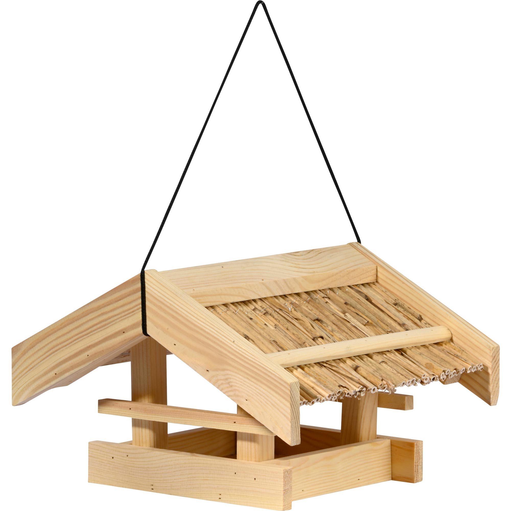 dobar Vogelhaus Vogelfutterhaus mit Schilfdach