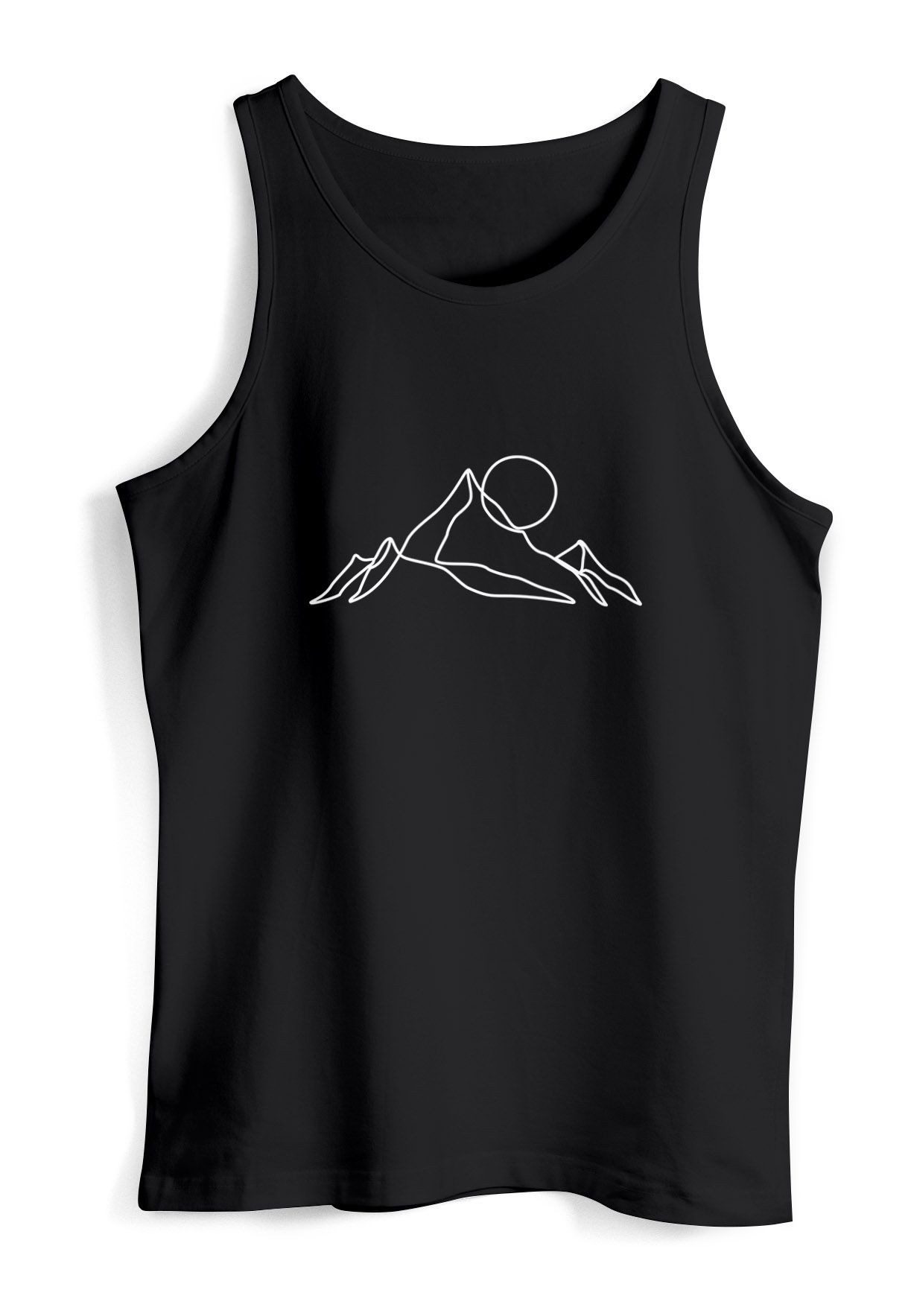 Neverless Tanktop Herren Tank-Top Berge Wandern Brustprint Aufdrucke Gebirge Outdoor mit Print – Bild 2 von 5