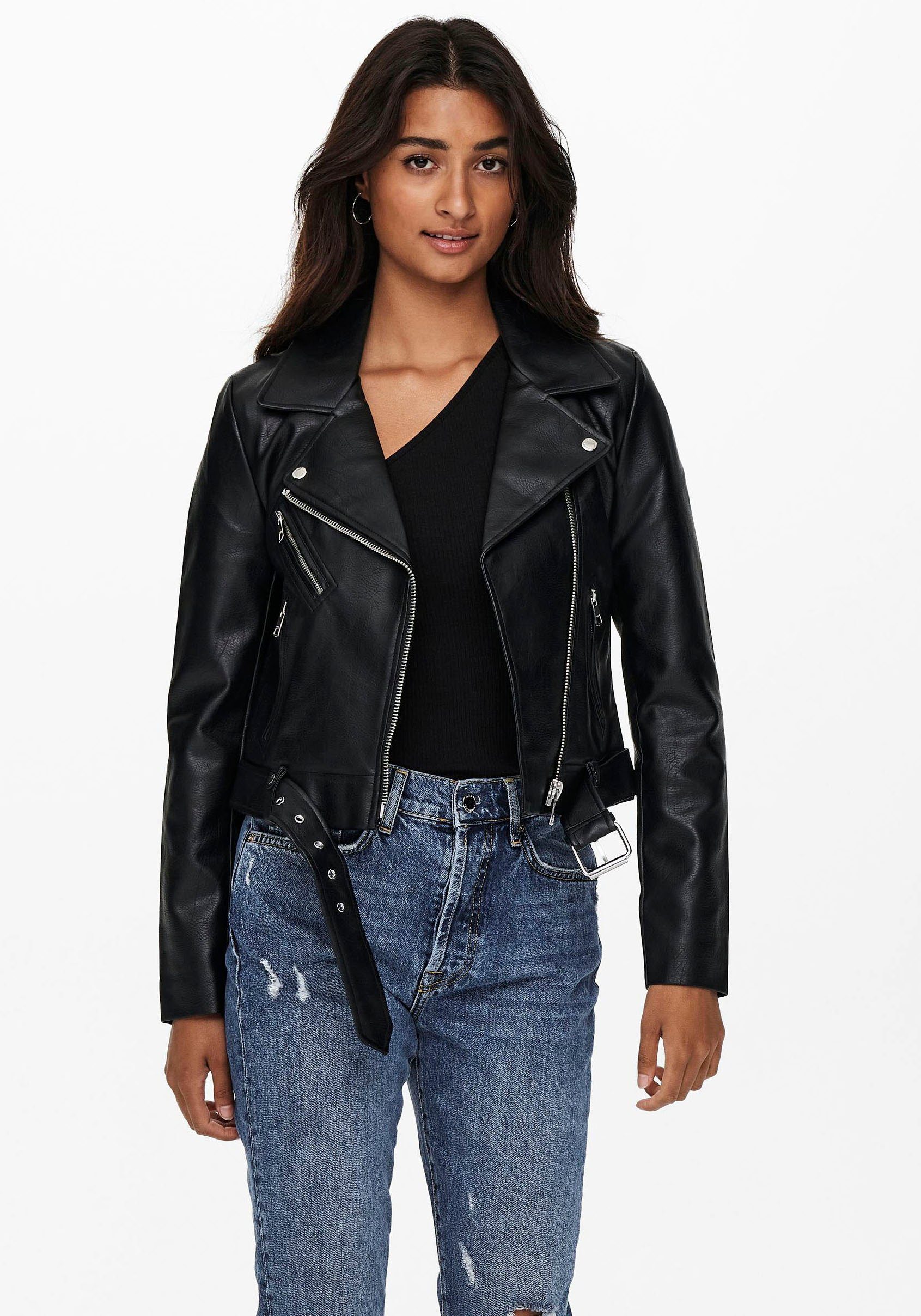 ONLY Lederimitatjacke ONLVERA FAUX LEATHER BIKER CC OTW mit Biker Details günstig online kaufen