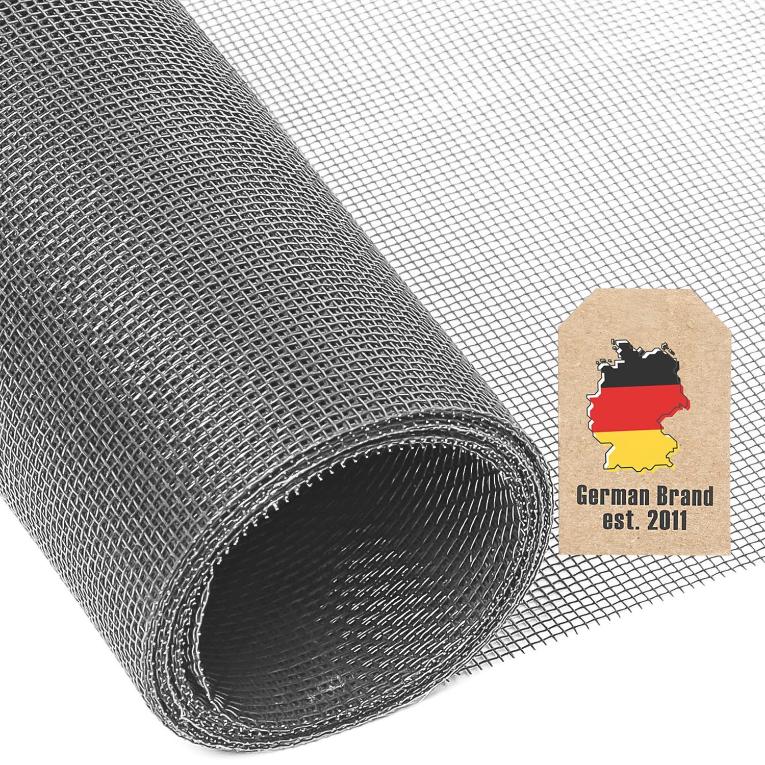 Intirilife Moskitonetz (Fliegennetz aus Fiberglas Grau), Fliegennetz aus Fiberglas Schwarz Meterware