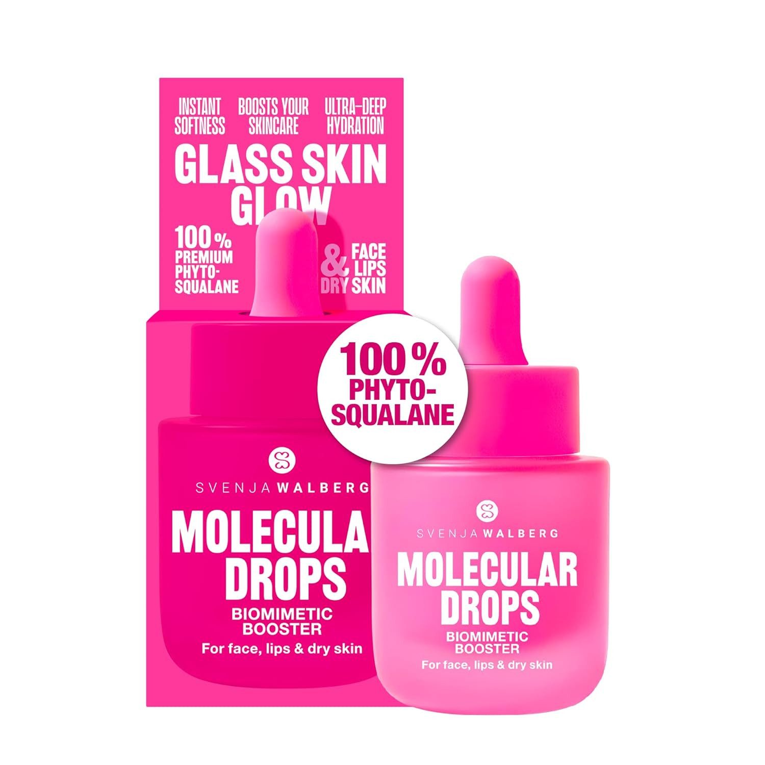 Svenja Walberg Gesichtsöl MOLECULAR DROPS – 100% Phyto-Squalane Booster für Gesicht & Lippen Reines biomimetisches Squalan, Ultra-Deep Hydration Glass Skin Glow 100% plant-based