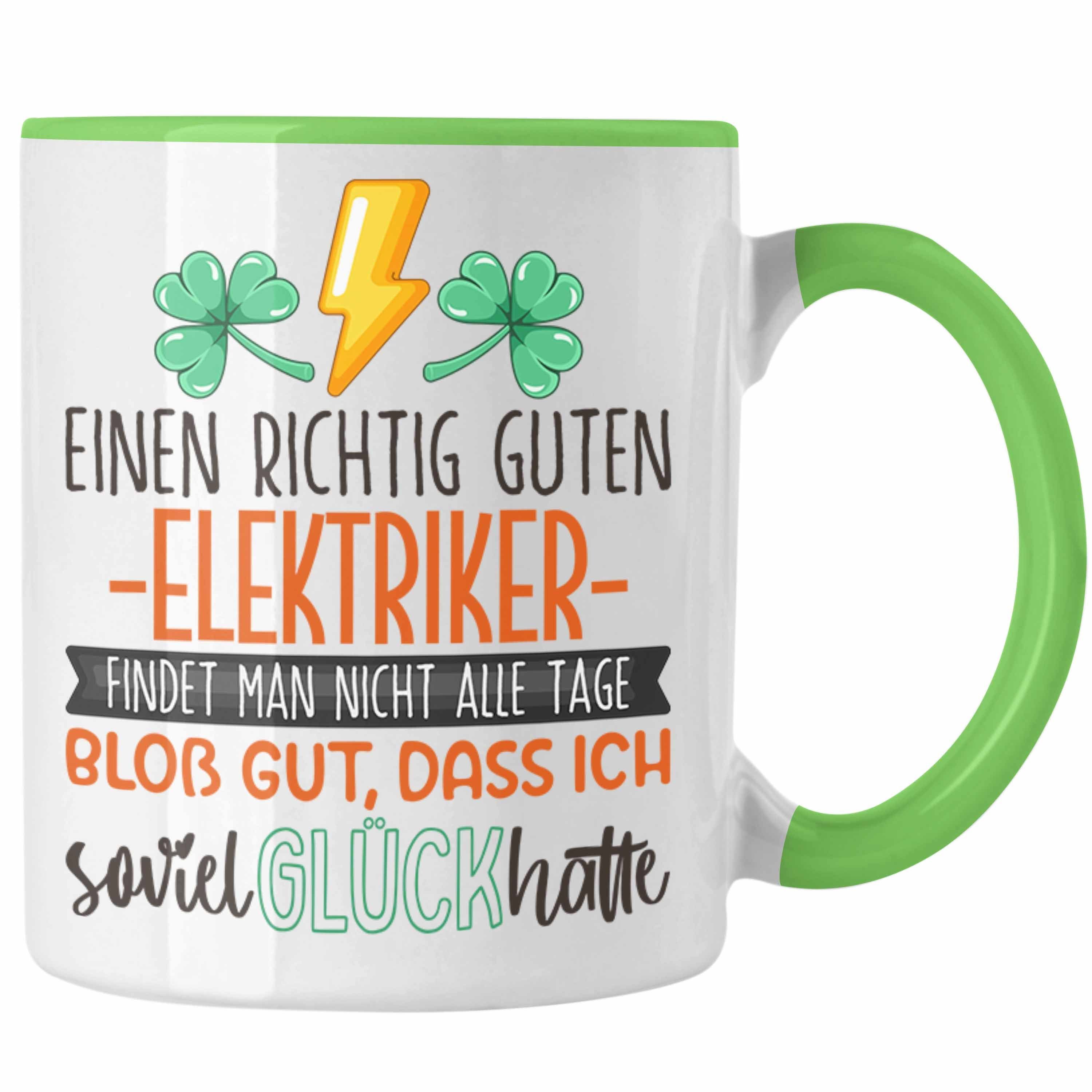 Trendation Tasse Elektriker Tasse Geschenk Dankeschön Bester Elektriker Der Welt Danke Grün