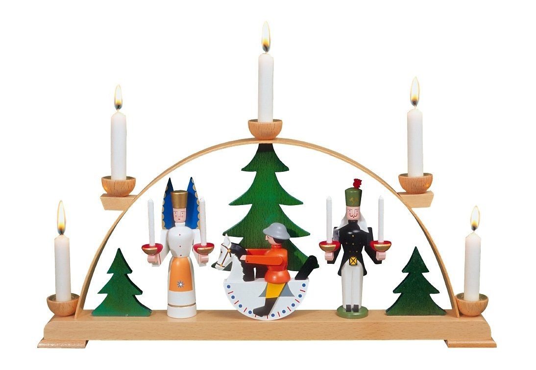 Schwibbogen Albin Reiterlein, aus Bergmann, original Preissler Weihnachtsdeko, Seiffen Engel,