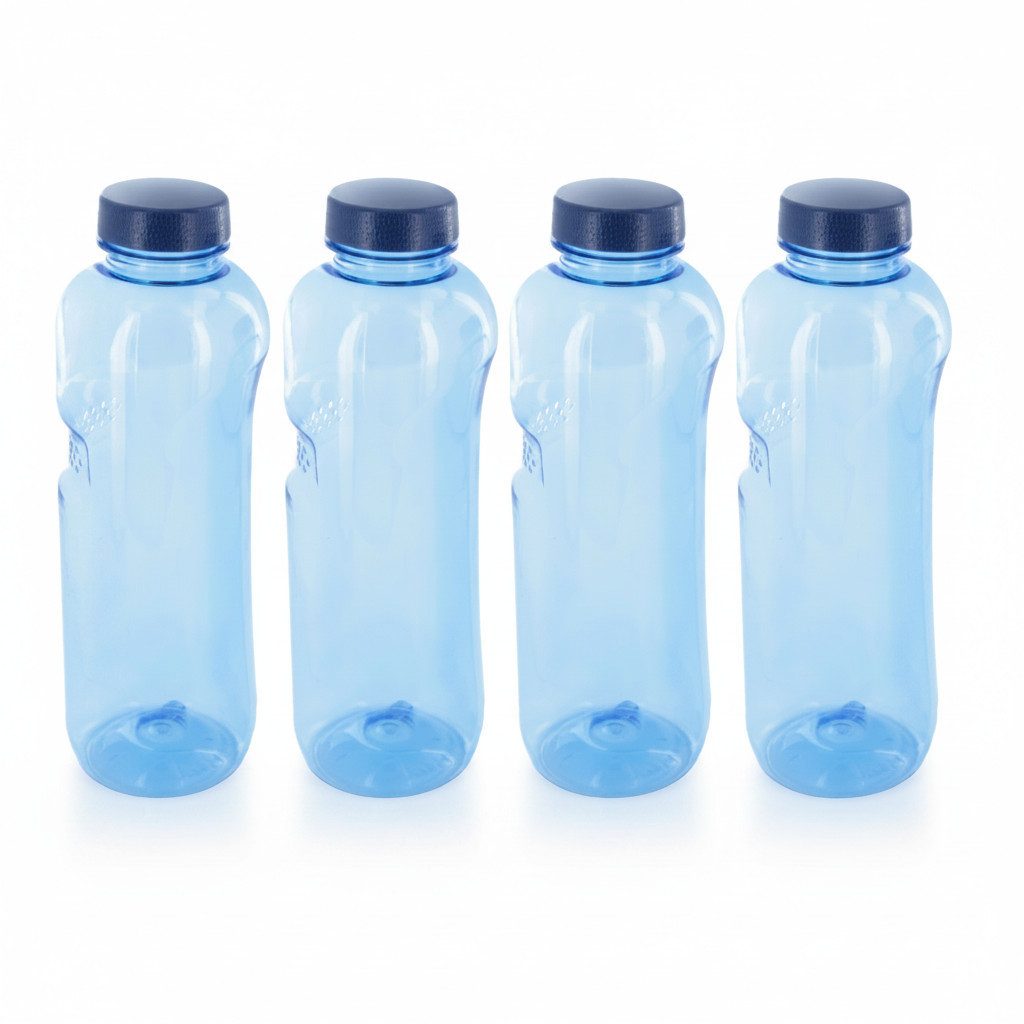 Greiner Trinkflasche, 4 x 1,0 Tritan Wasserflasche Flasche Sport Fahrrad BPA - frei