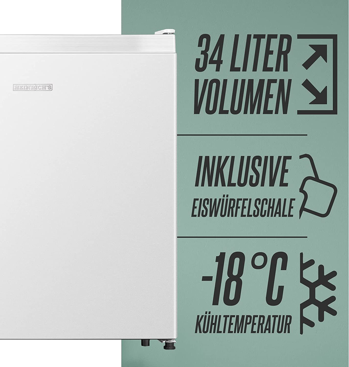 hoch, Freezer Weiß cm breit, Gefrierschrank Mini 34L 51 cm 4088, 39db, HGB 44 Freezer Heinrich´s Tiefkühlen perfekt Gefrierbox,
