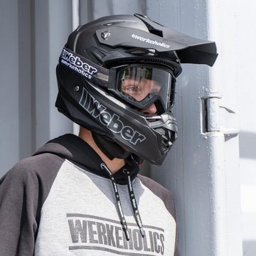 Weber GmbH Motorradhelm Weber #Werkeholics Helm schwarz matt