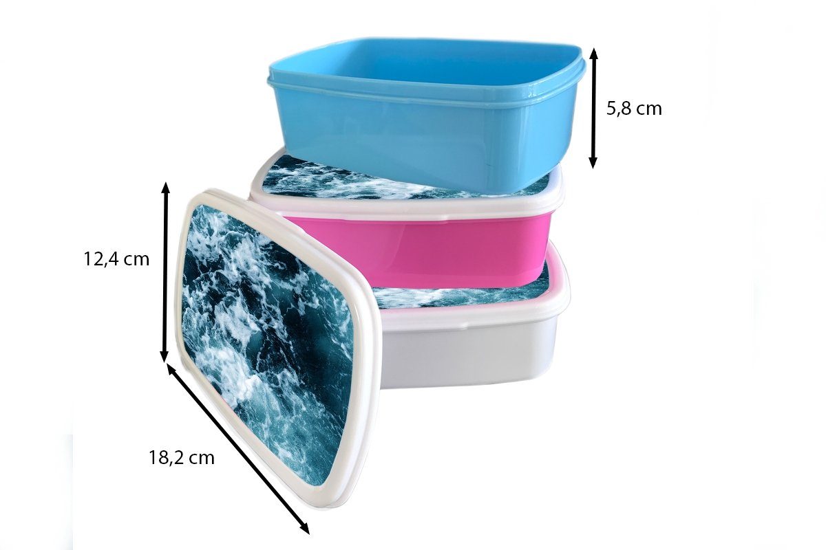 MuchoWow Lunchbox Wasser - Blau - Brotbox Kunststoff, (2-tlg), Golf, Kinder, Brotdose Snackbox, Mädchen, rosa Erwachsene, für Kunststoff