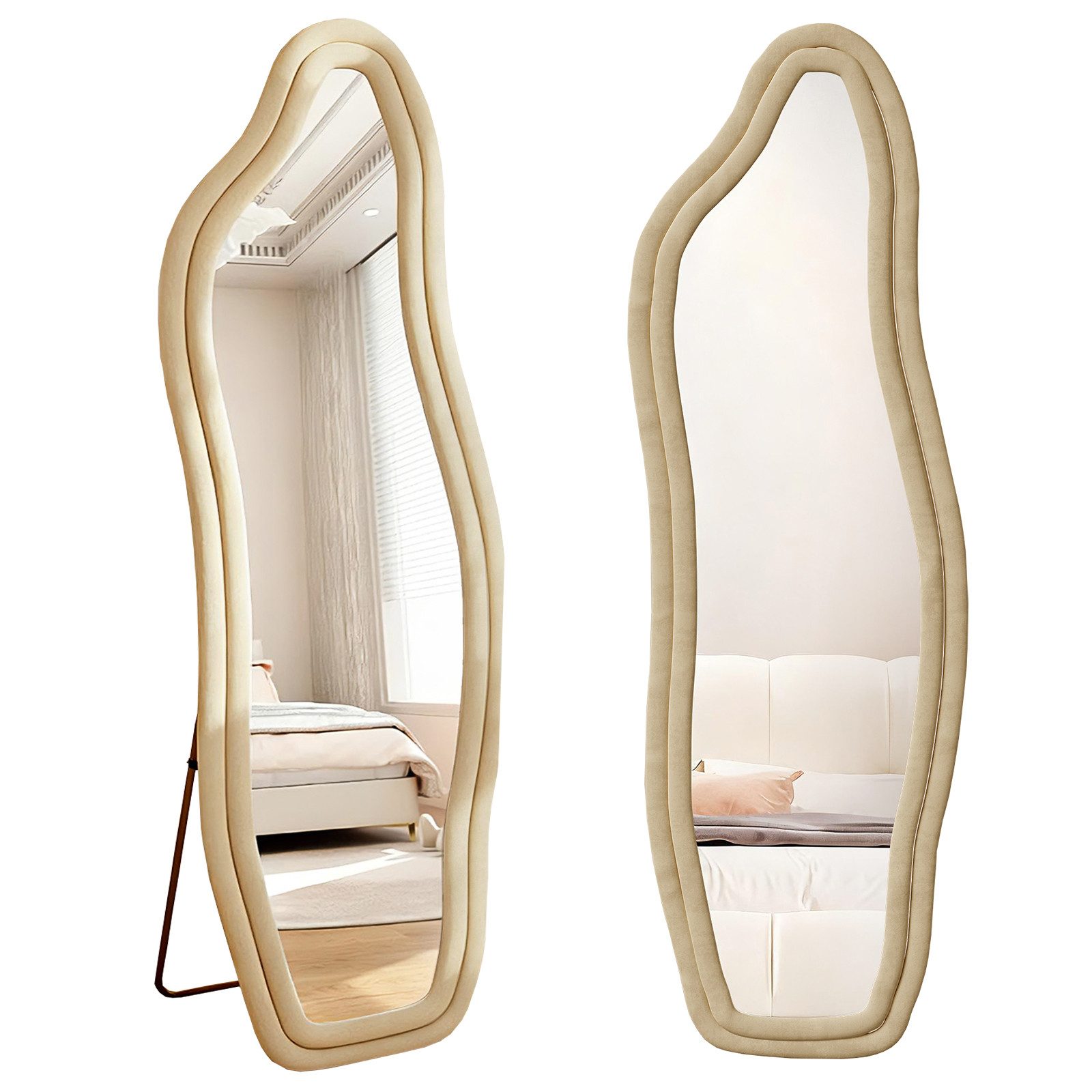 FUROKOY Ganzkörperspiegel Standspiegel mit Kristall-Samt Rahmen und verstar günstig online kaufen