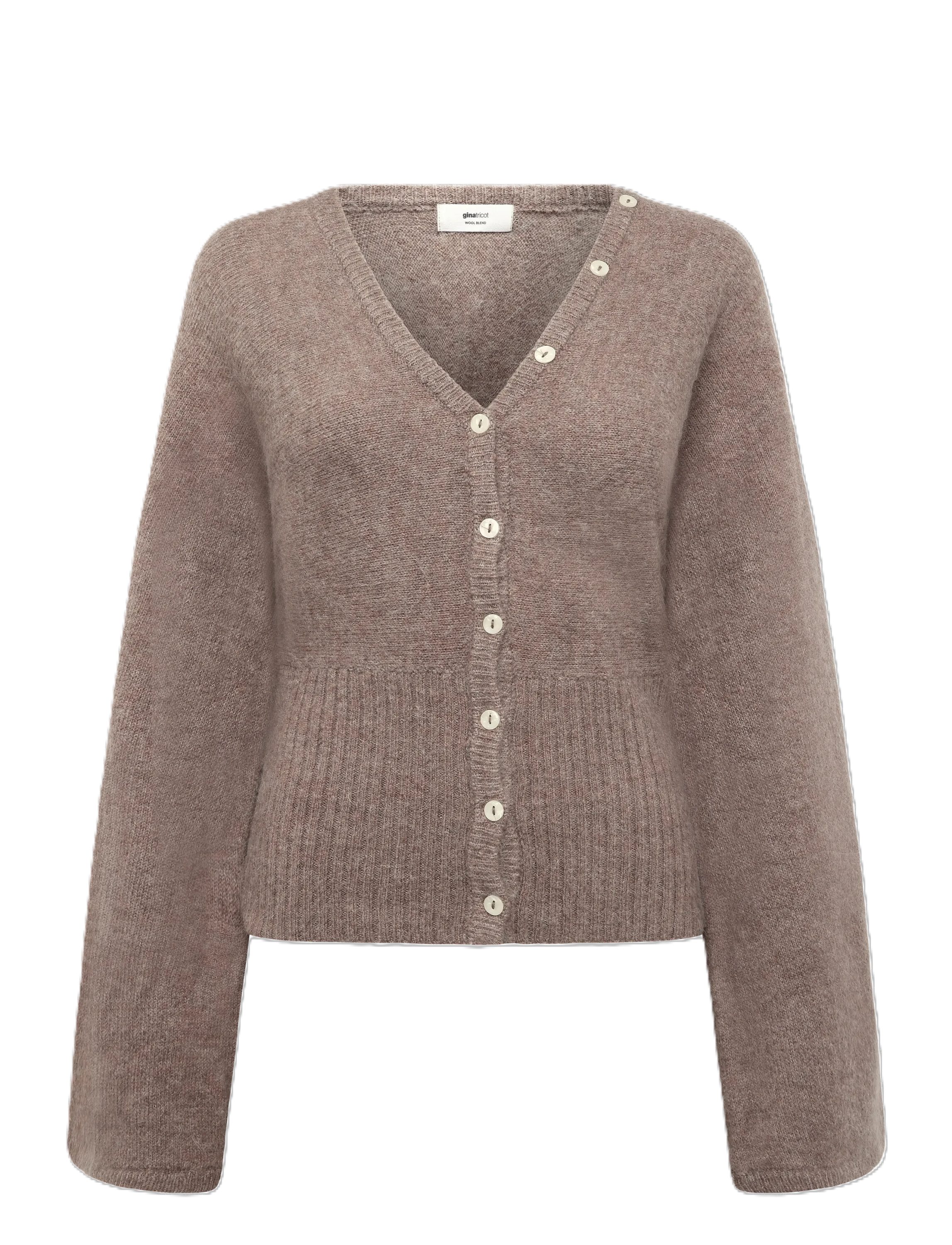 Gina Tricot Strickjacke - Figurbetonte Strickjacke mit V-Ausschnitt und Knöpfen für Damen