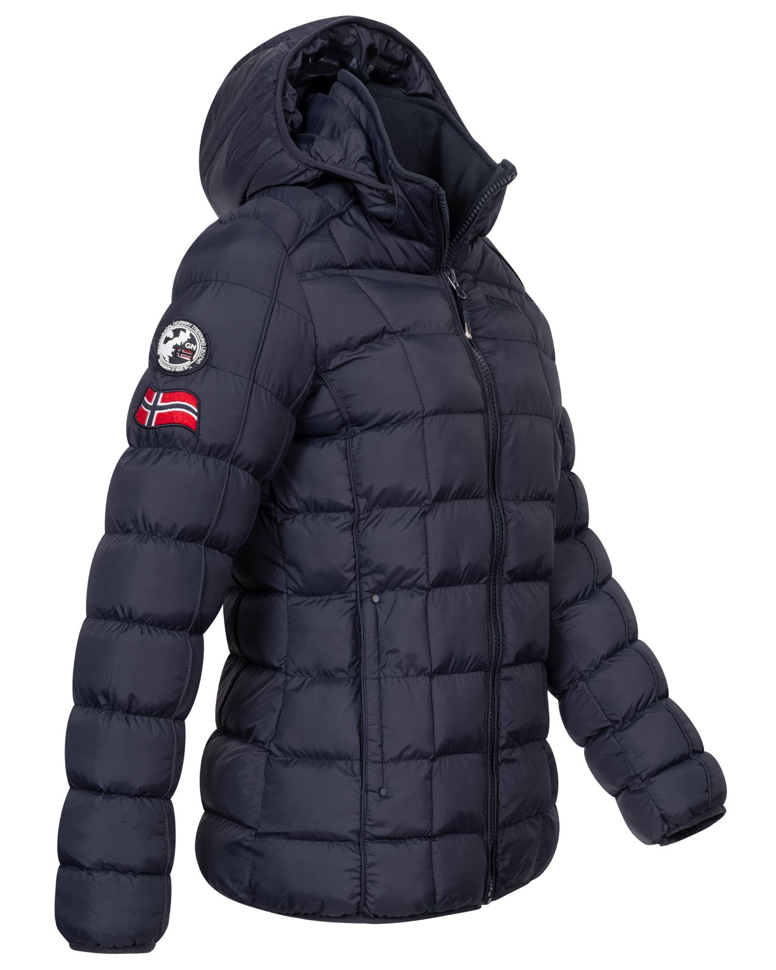 Geographical Norway Steppjacke Damen Steppjacke Parka Winterjacke Warm Gesteppt Outdoor Jacke Kapuze